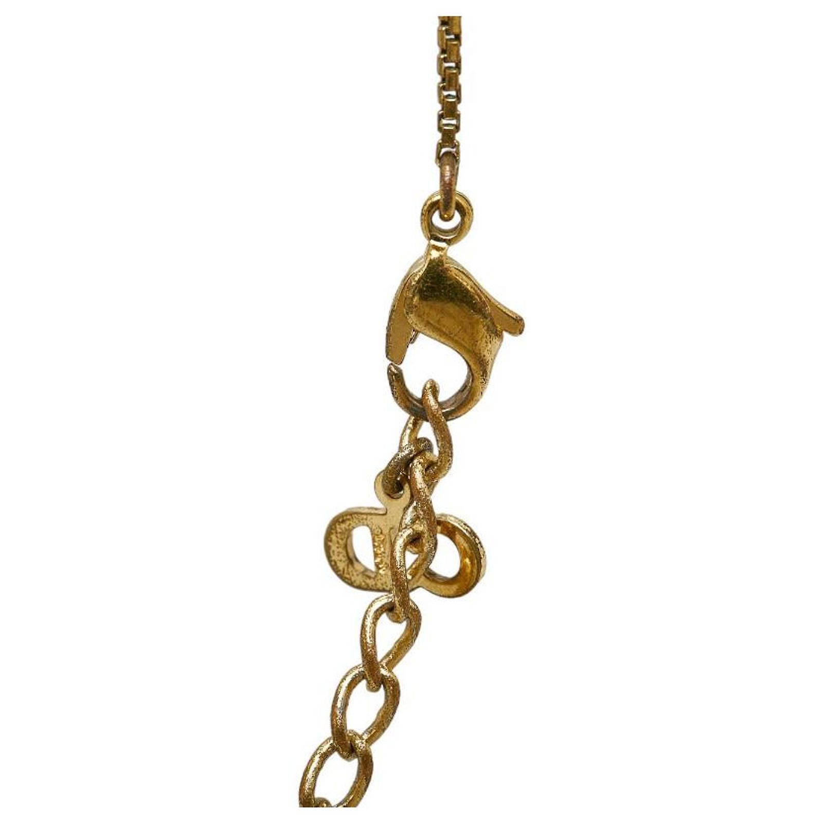 & Other Stories Dior Vintage Trotter Plate Necklace Gold Plated 