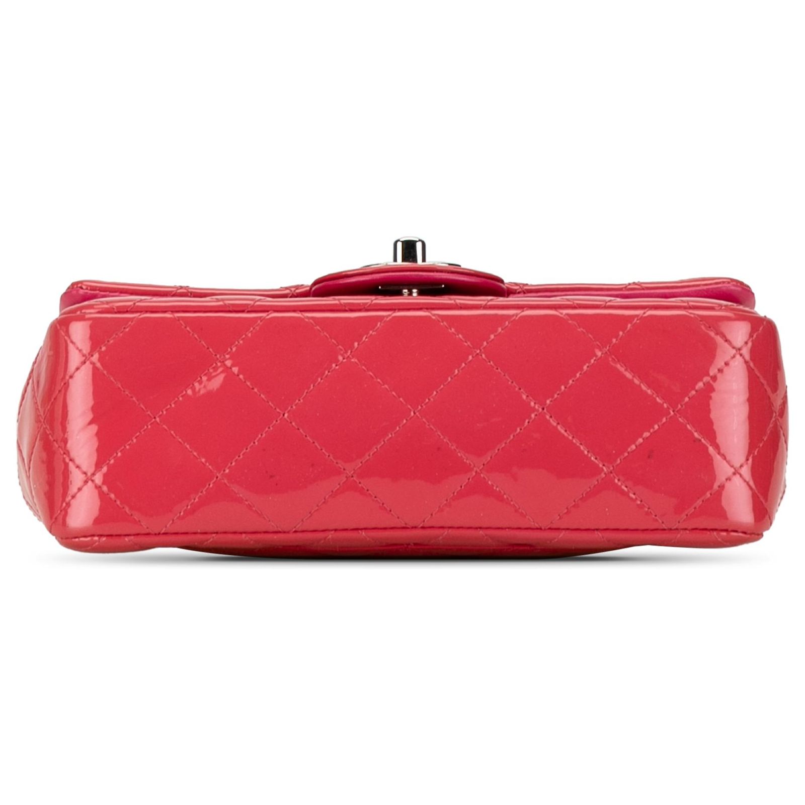 Chanel Pink Mini Rectangular Classic Patent Single Flap Leather Patent ...