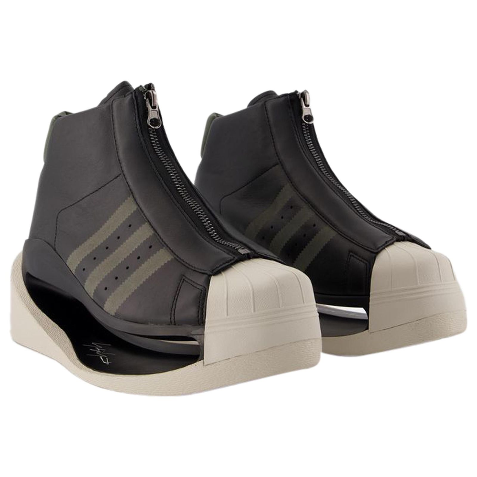 Y3 Gendo Pro Sneakers - Y-3 - Leather - Black Pony-style calfskin ref ...