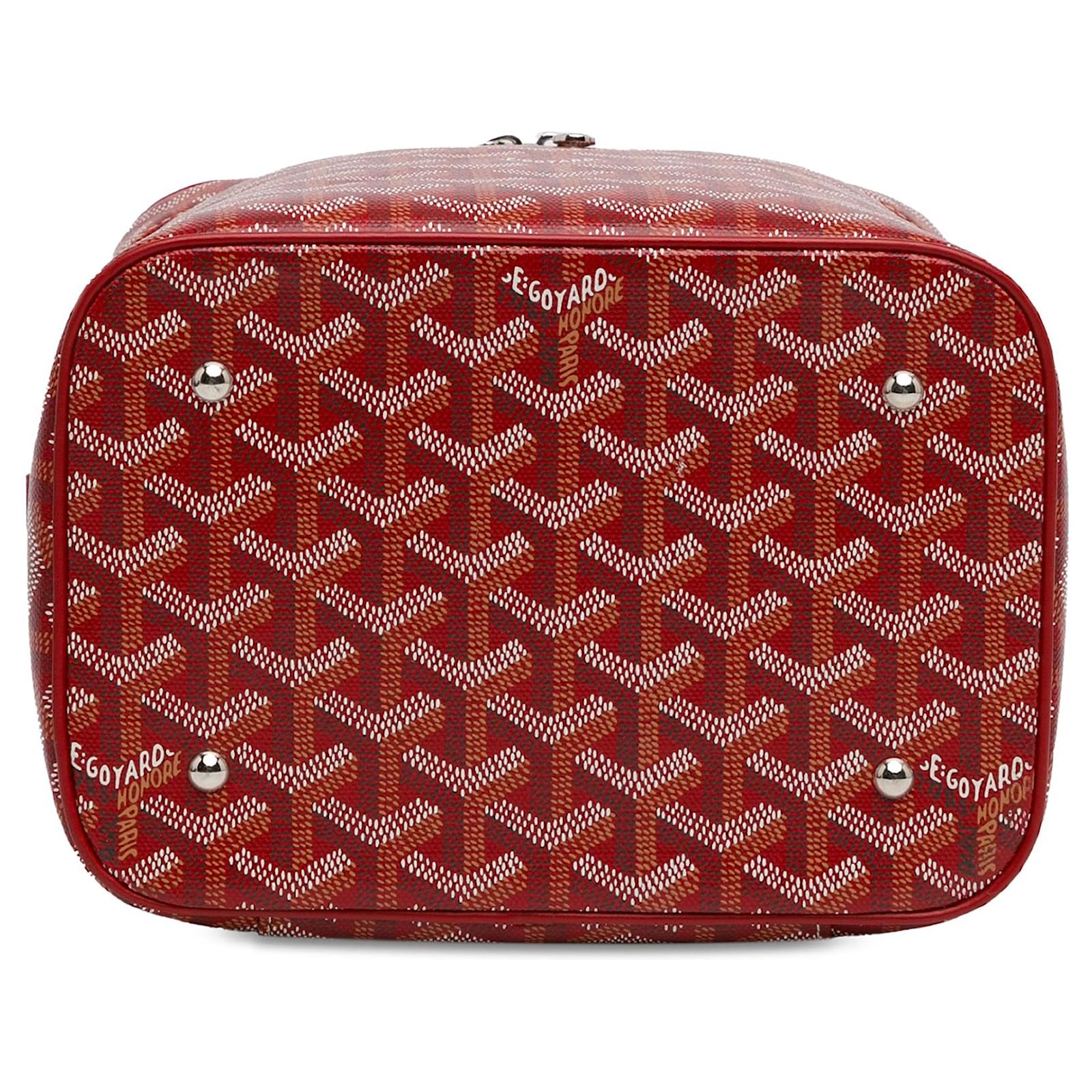 Red Goyard Goyardine Muse Vanity Case Leather ref.JC1444519 (Sold