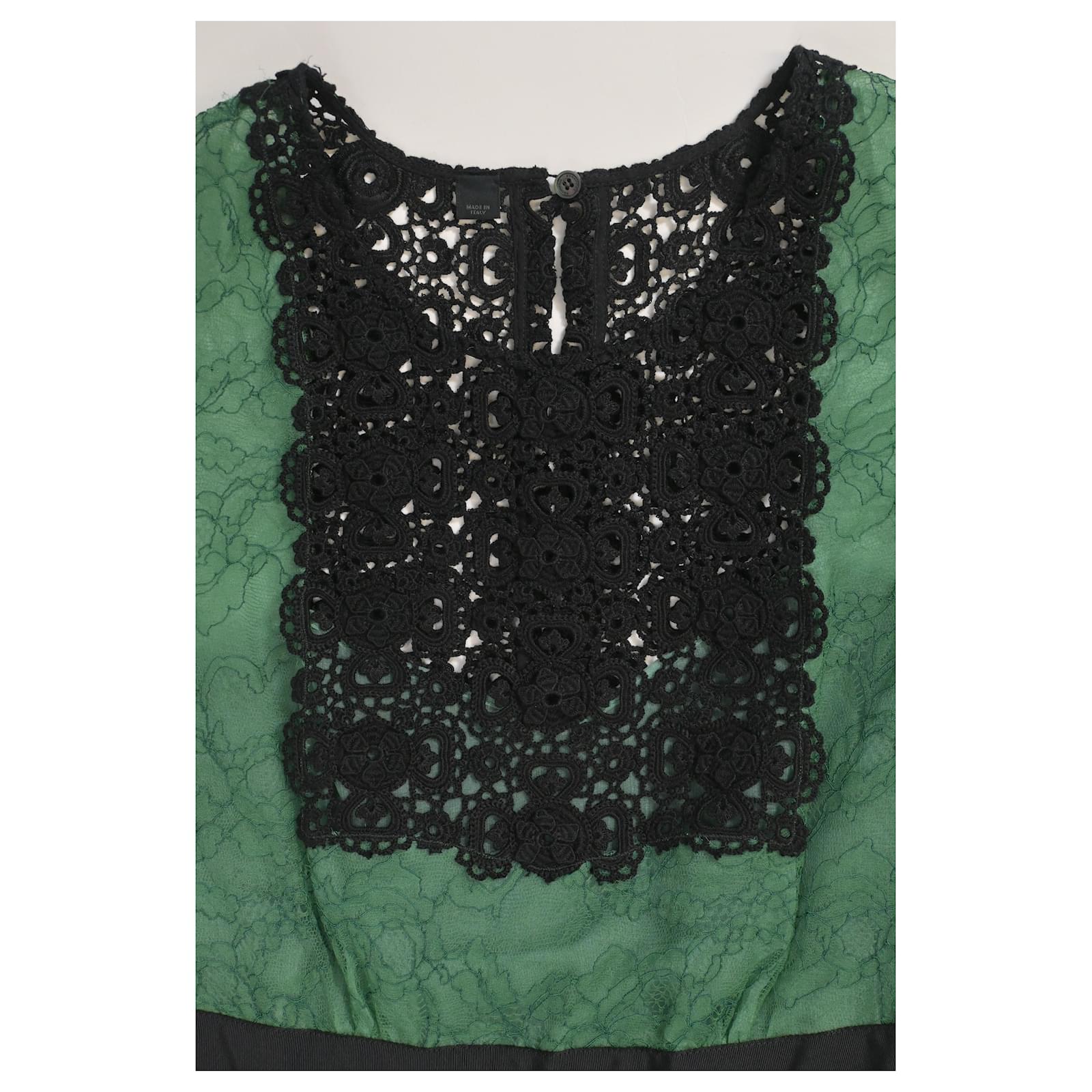 burberry prorsum green lace dress Burberry Prorsum Lace Midi Dress in Green Polyamide ref.JC1444668 (Sold)