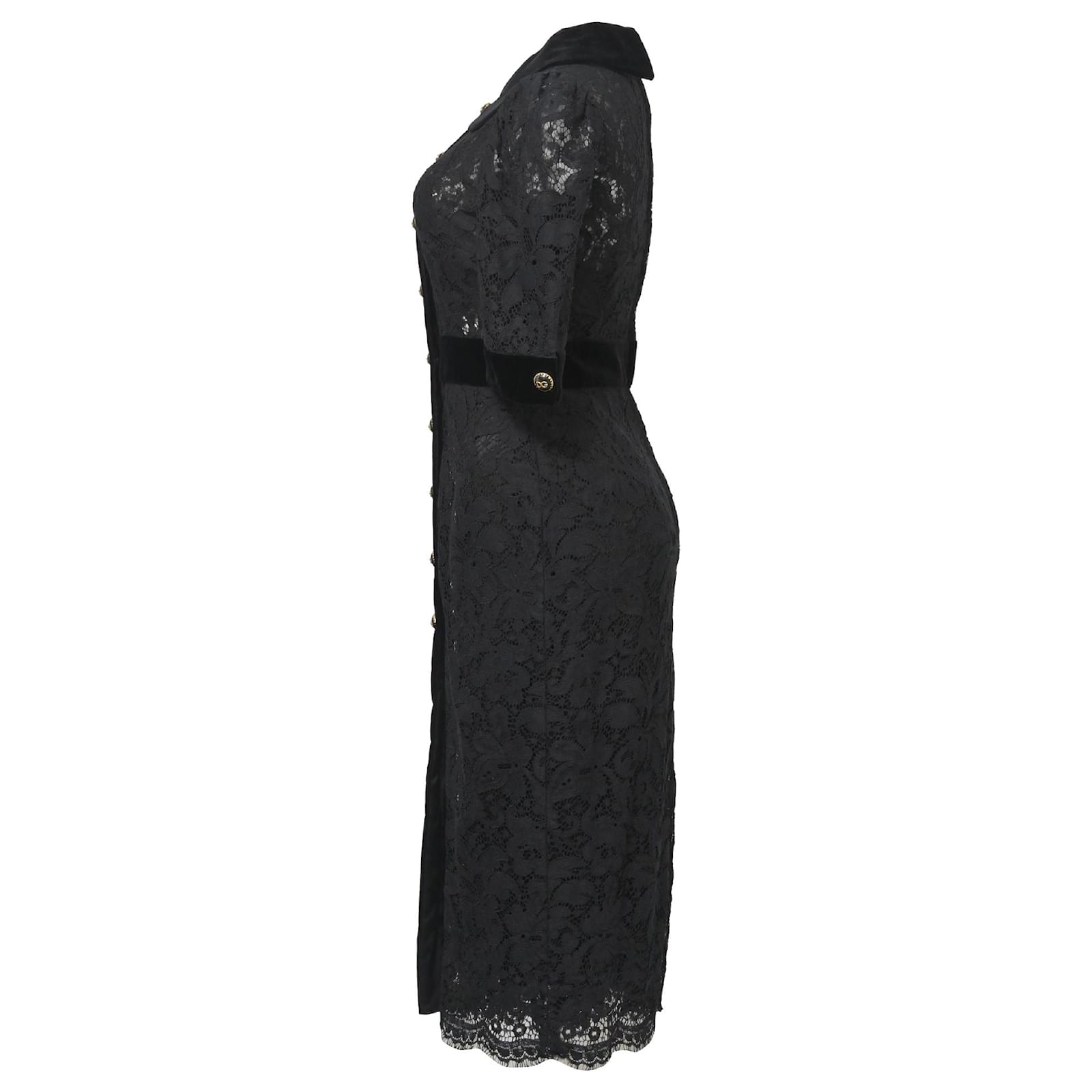 chinese dress ladies Vintage D&G Black Lace Bodycon Slip Dress Size M main image 1