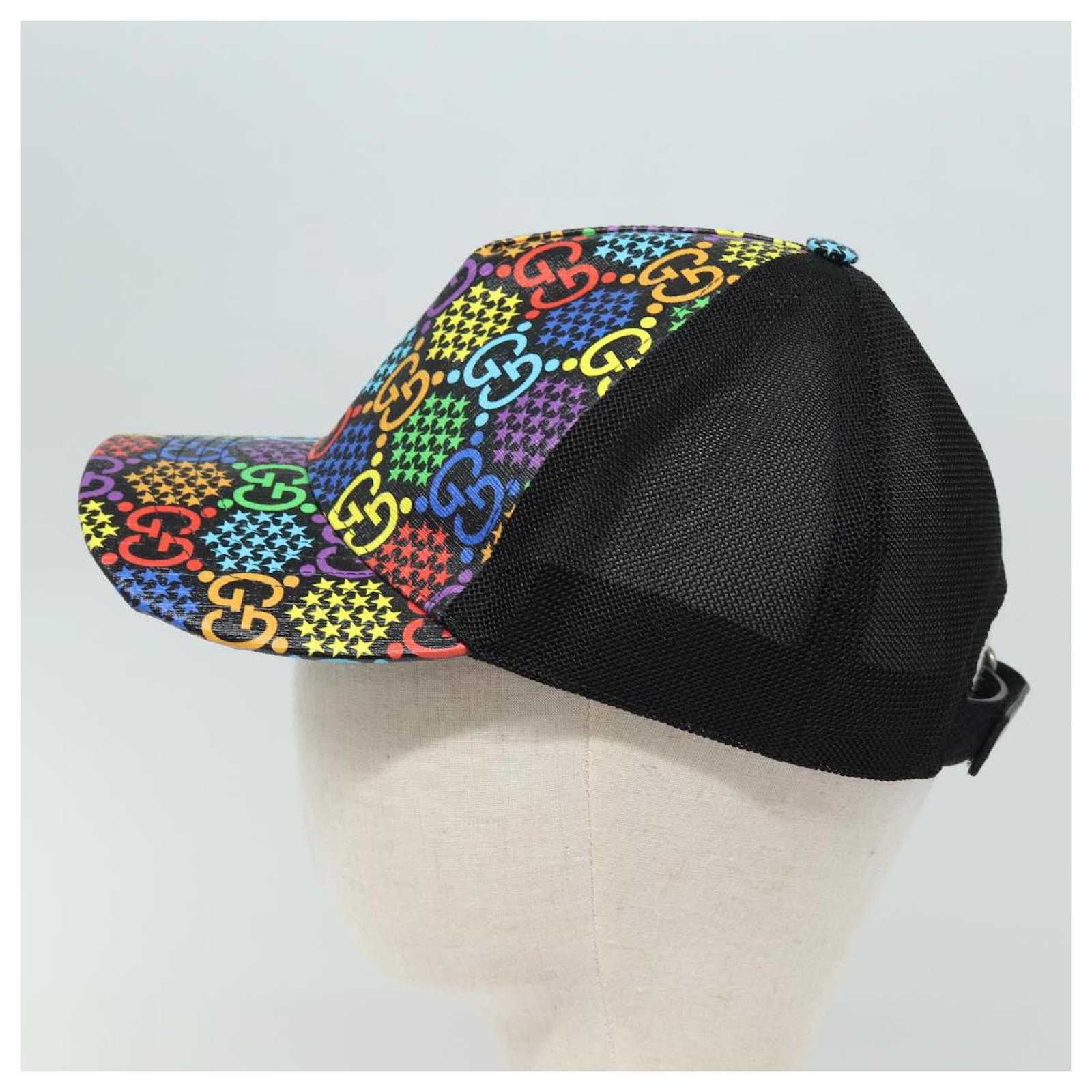 GUCCI GG Psychedelic Cap M Multicolor 517074 Auth 77725