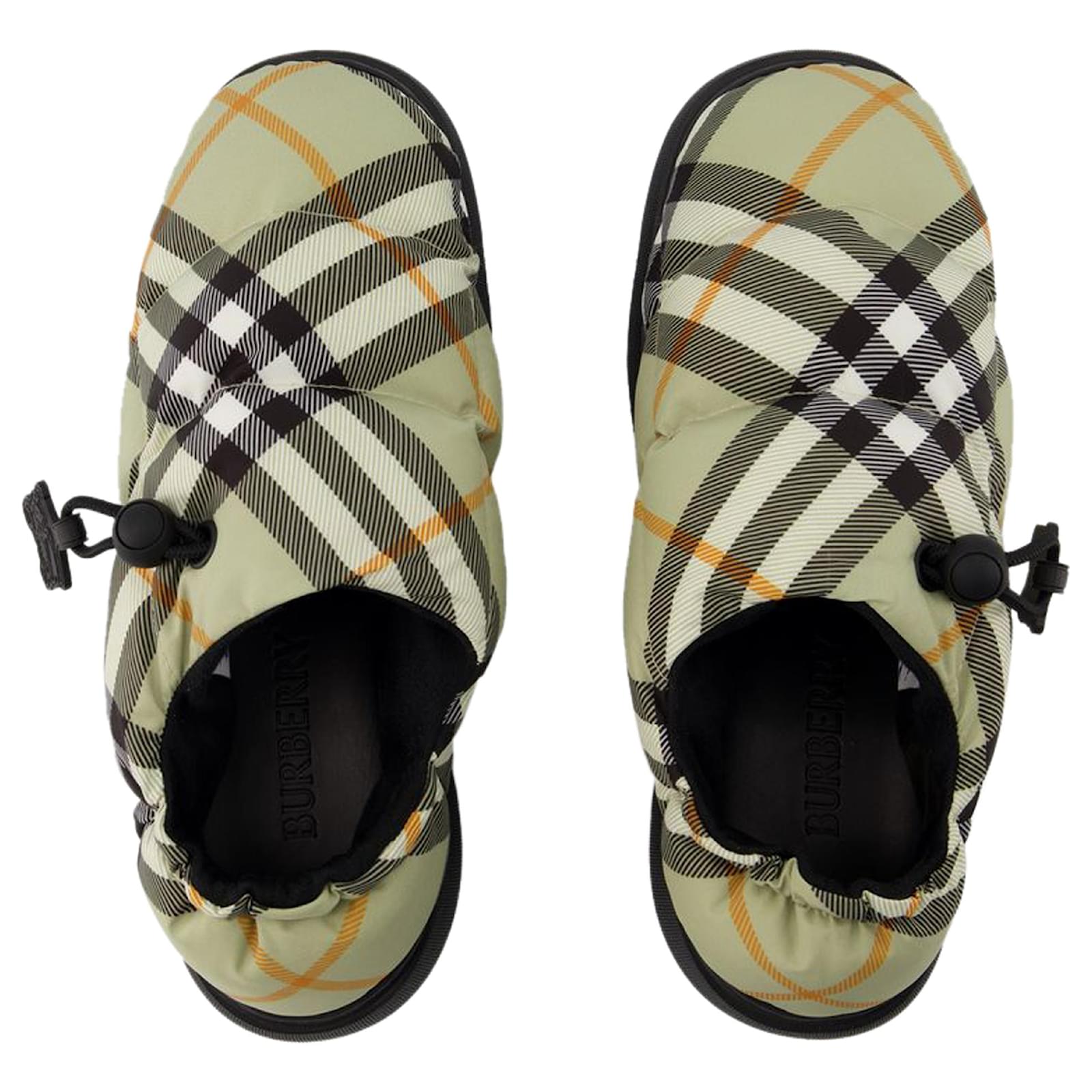 サンダル・ミュール Burberry Pillow Low Mules - Burberry - Nylon - Beige Pillow Low Mules - Burberry - Nylon - Beige Grey ref.1445419
