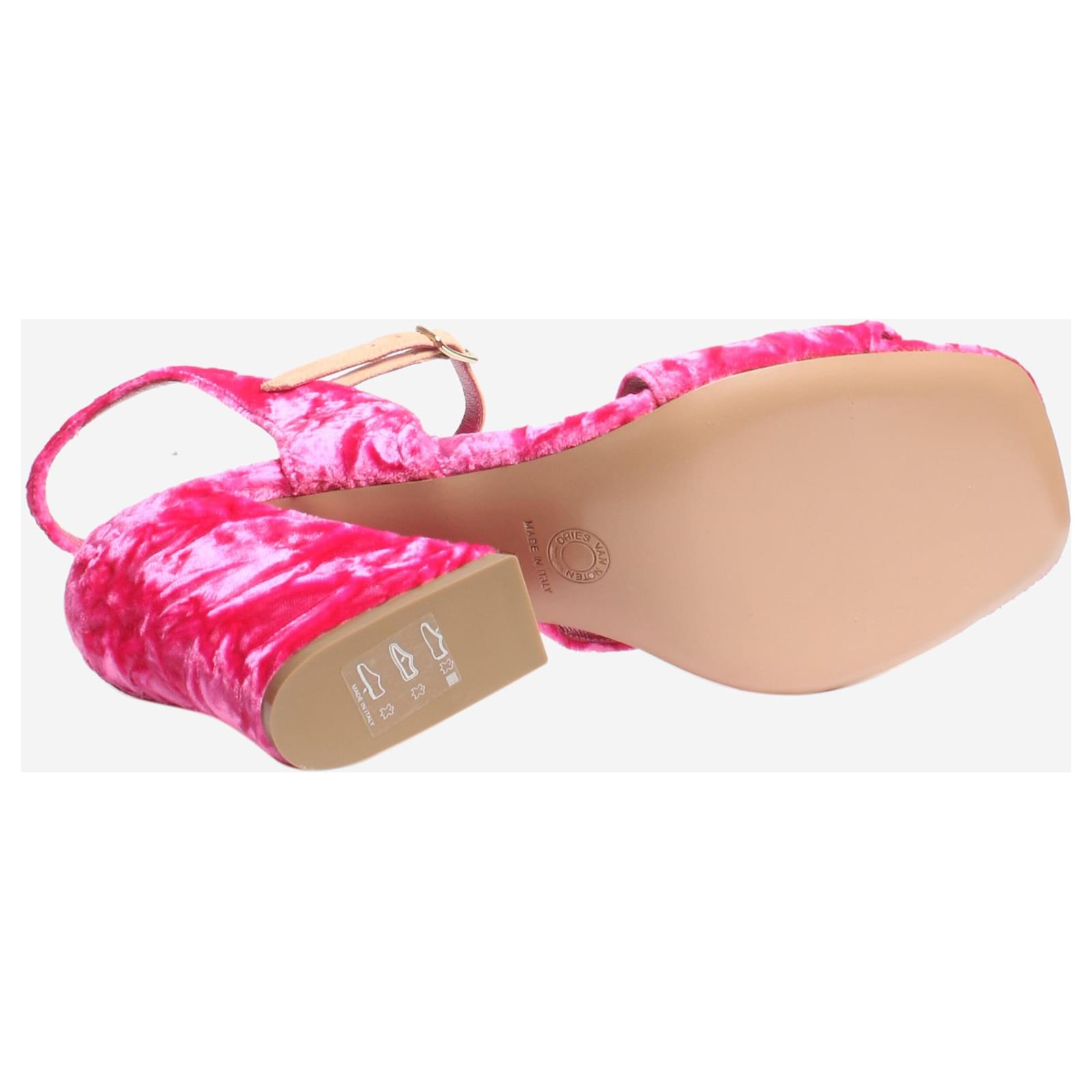 DRIES VAN NOTEN ピンク サテン ミュール DRIES VAN NOTEN ピンク サテン ミュール