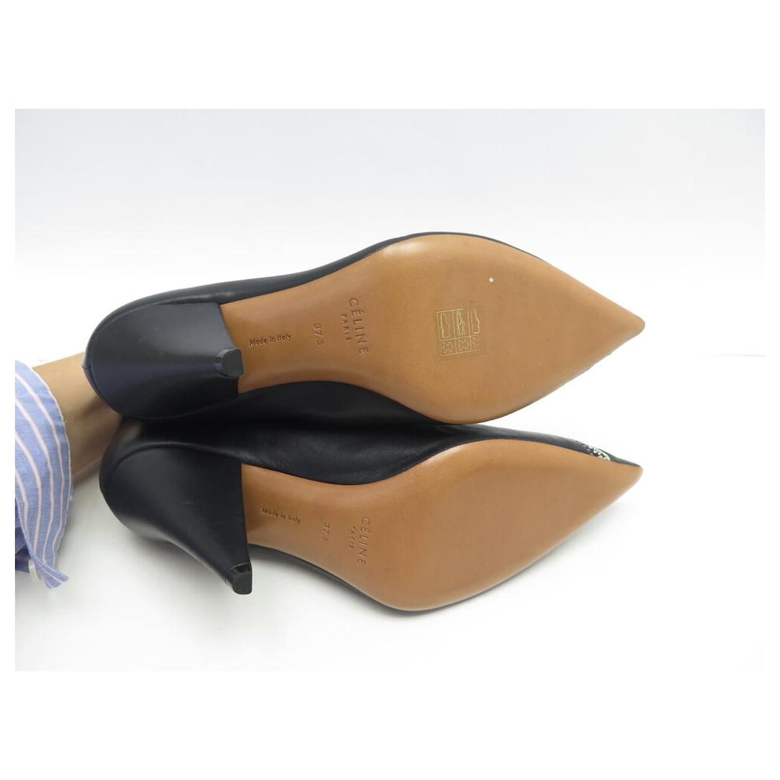 Céline CELINE SHOES ZIP PUMPS 37 LEATHER 322053NZPC BLACK