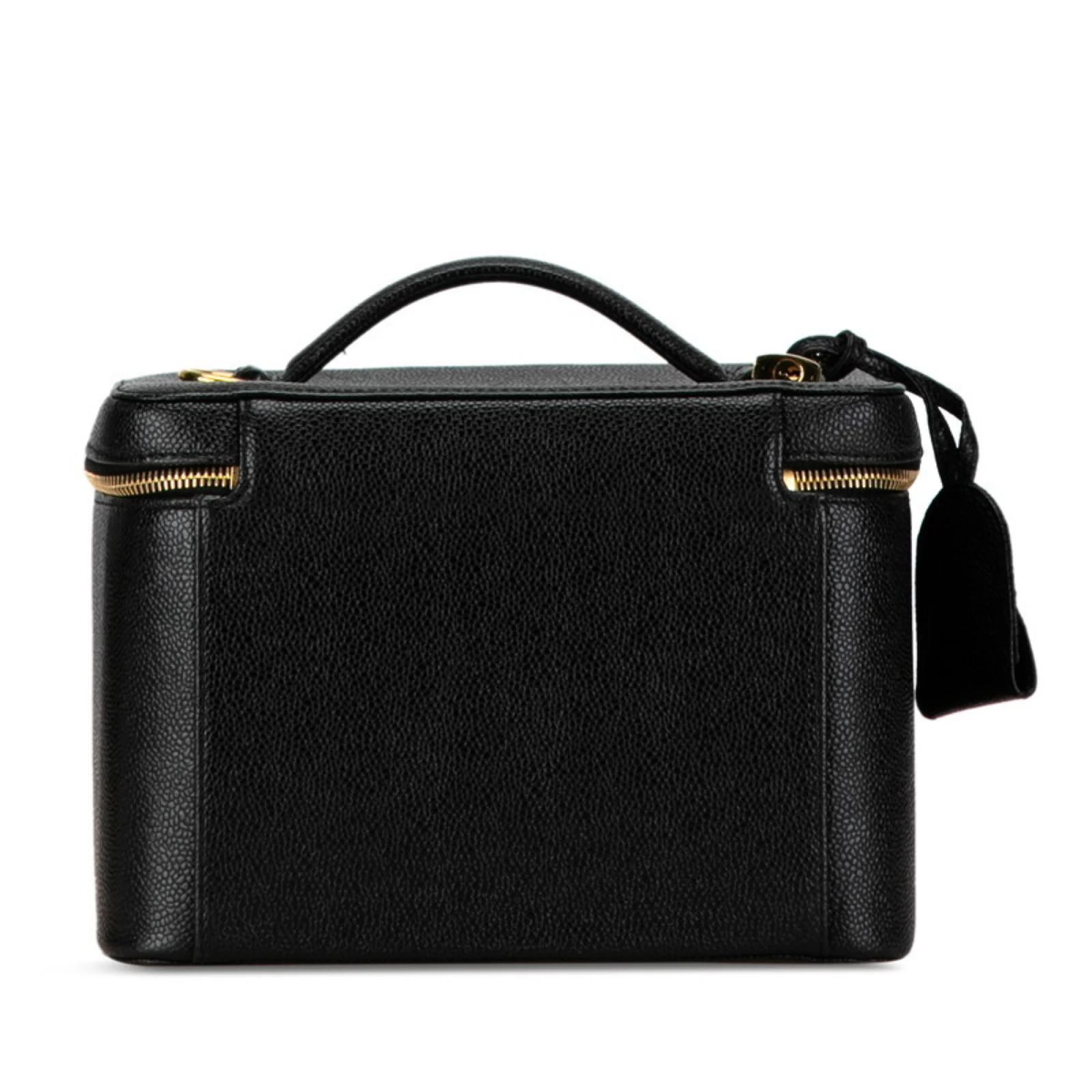 Chanel Coco Mark Handbag Vanity Bag in Black Caviar Leather (Sold ...