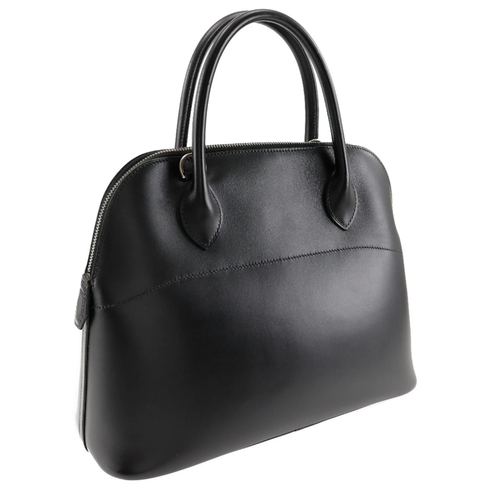 HERMES Bolide Pouch Mini Mini Cotton Canvas Leather Black