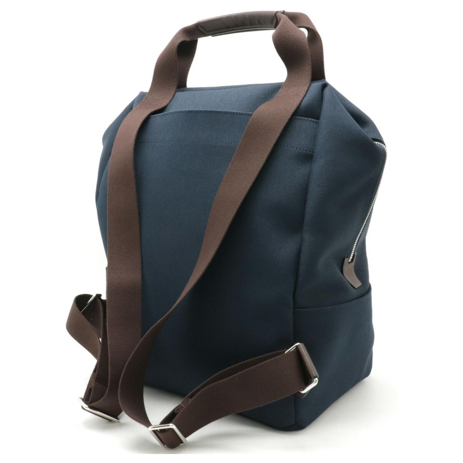 Hermes Sac de Panthere Gourmet Backpack Navy Dark Brown Silver Cotton Hermès Backpacks for Women | The RealReal main image 3