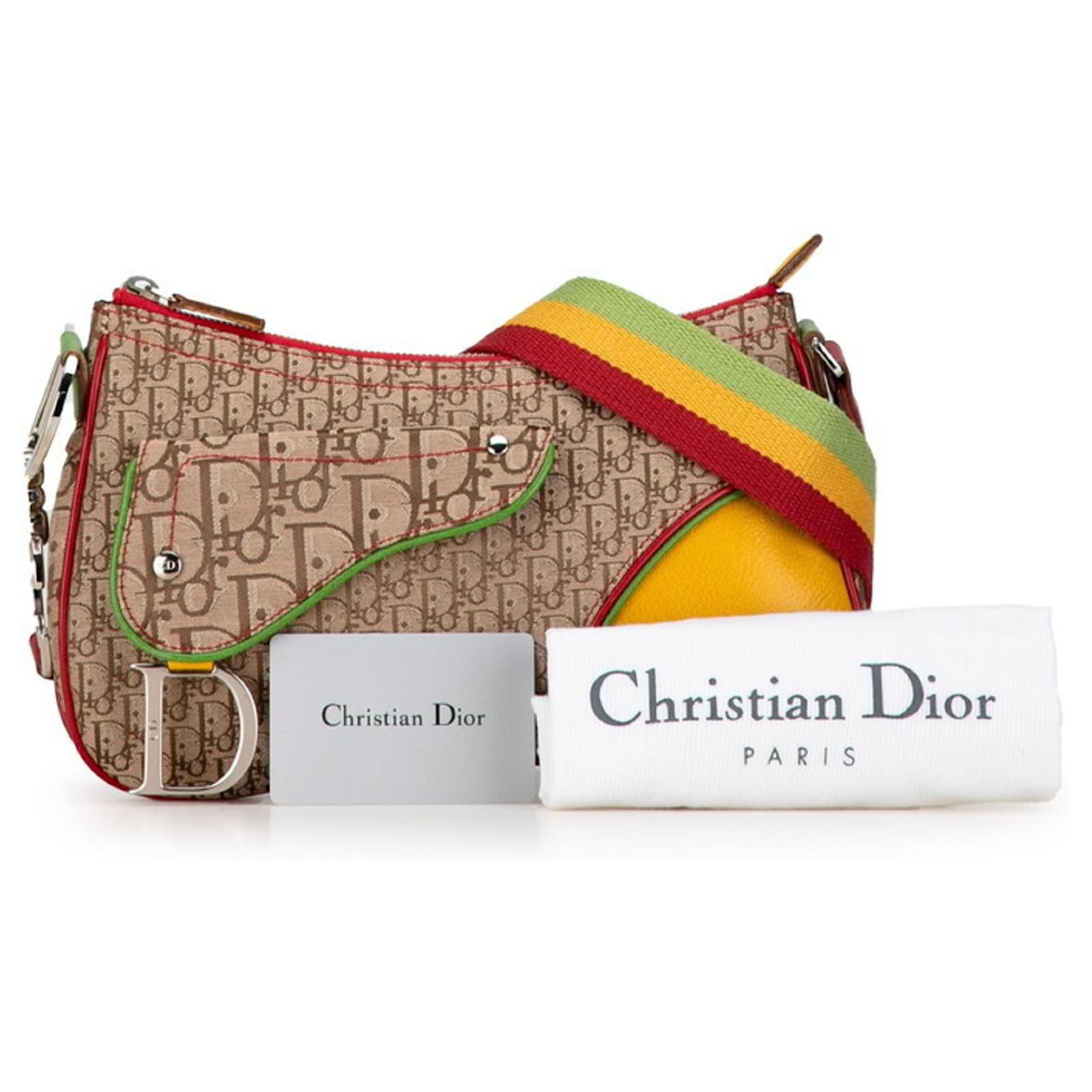 Christian Dior Dior Trotter Saddle Rasta Shoulder Bag Brown Christian Dior Dior Trotter Saddle Rasta Shoulder Bag Brown