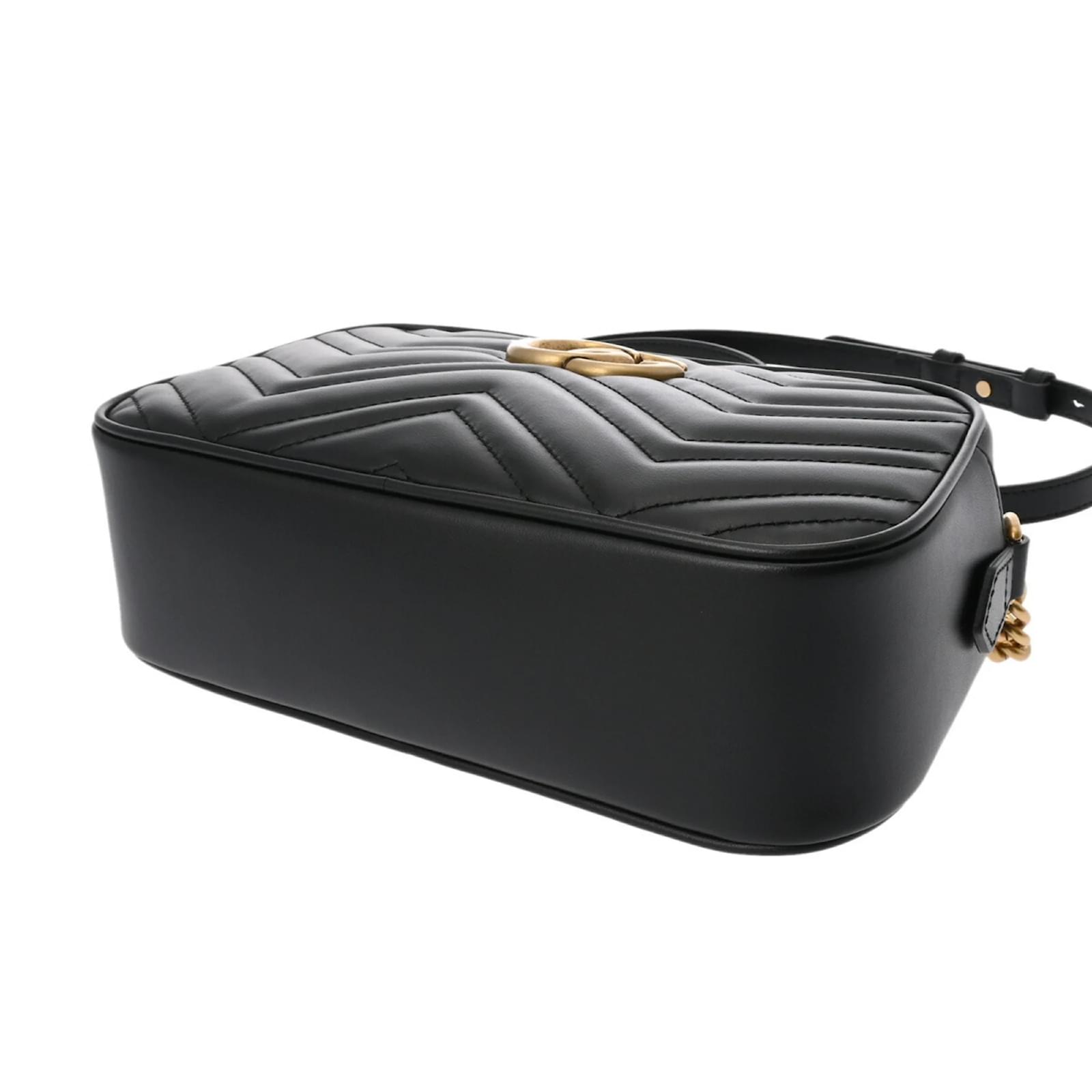 Gucci GG Marmont Quilted Small Shoulder Bag - Black Leather ref