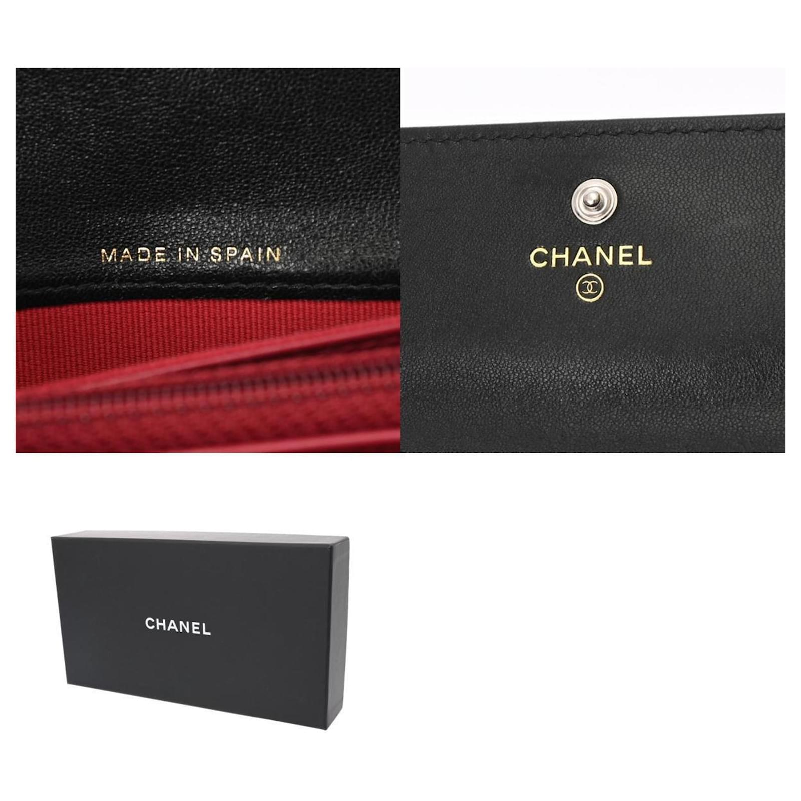 Chanel 19 Flap Wallet in Black Lambskin Leather ref.JC1448323
