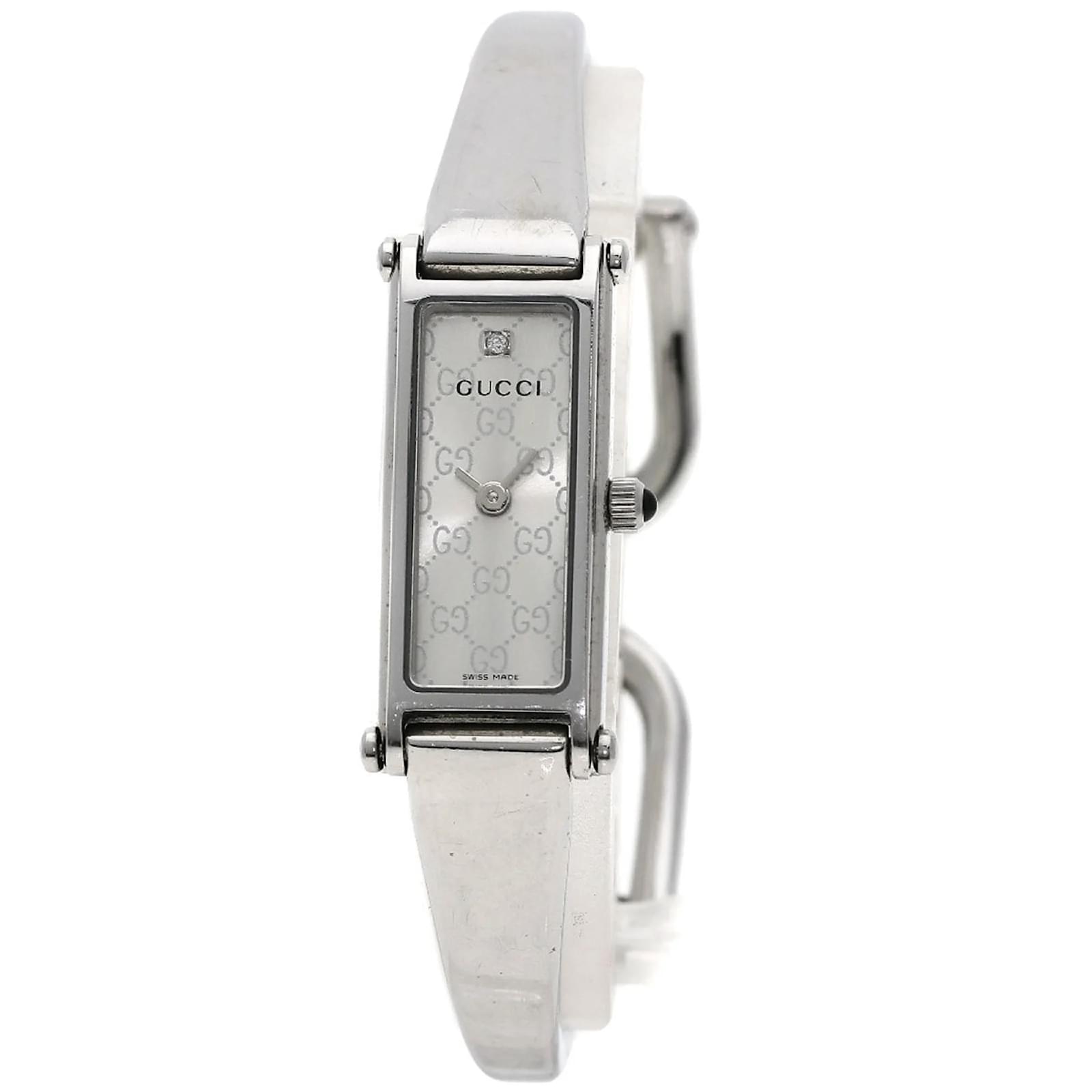Reloj de pulsera para mujer Gucci 1500L 1P Diamante Plata ref