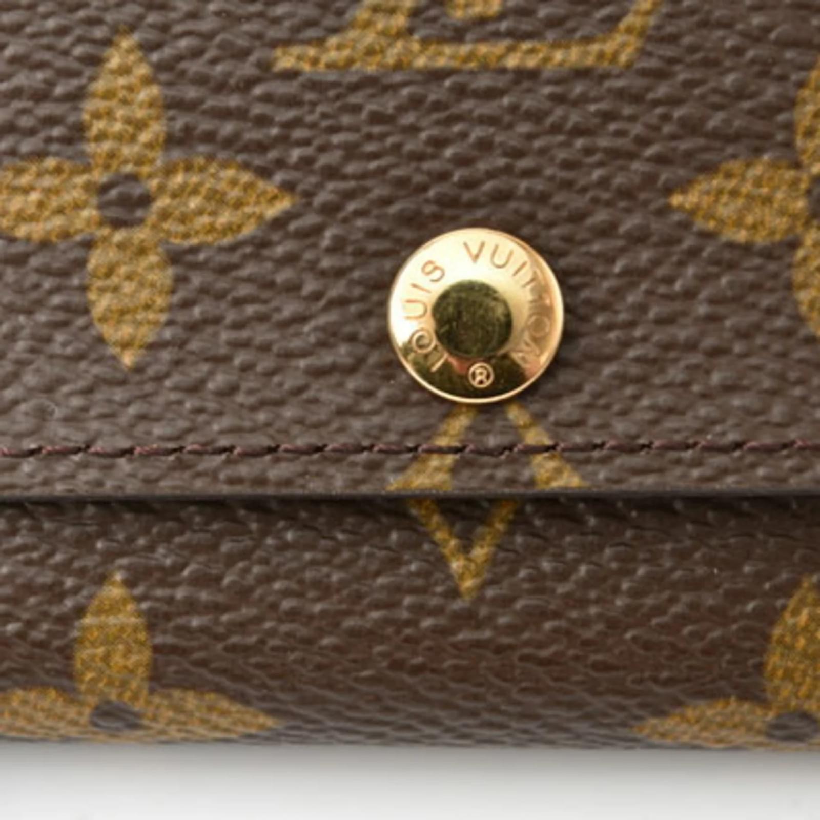 Louis Vuitton ブラウンレザーキーケース Louis Vuitton Monogram Key Case Brown Patent leather Cloth
