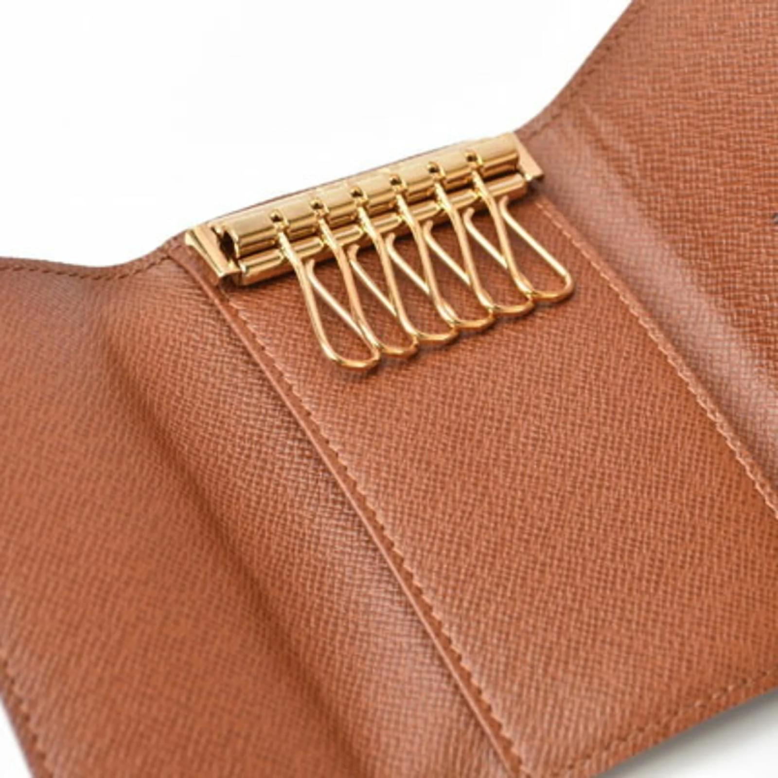 Louis Vuitton ブラウンレザーキーケース Louis Vuitton Monogram Key Case Brown Patent leather Cloth