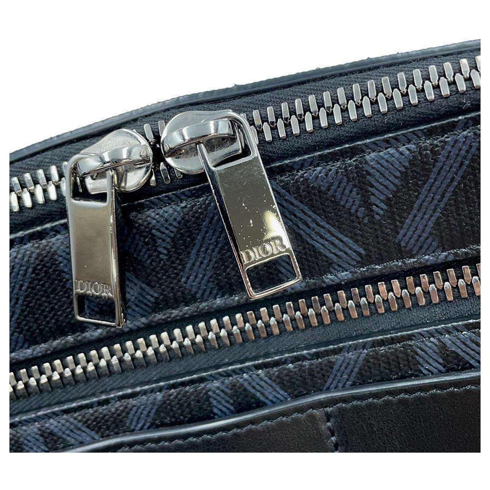 クリスチャンディオール Christian Dior Christian Dior Shoulder Bag CD Diamond Safari Black Leather