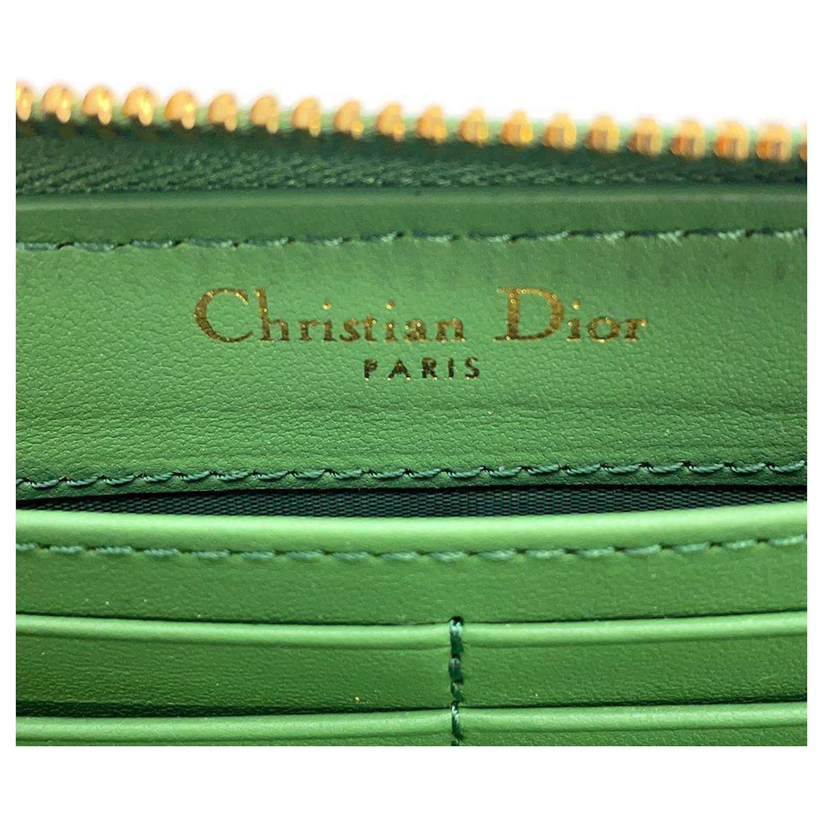 Christian Dior Long Wallet Caro Canage S5038UWHC Green