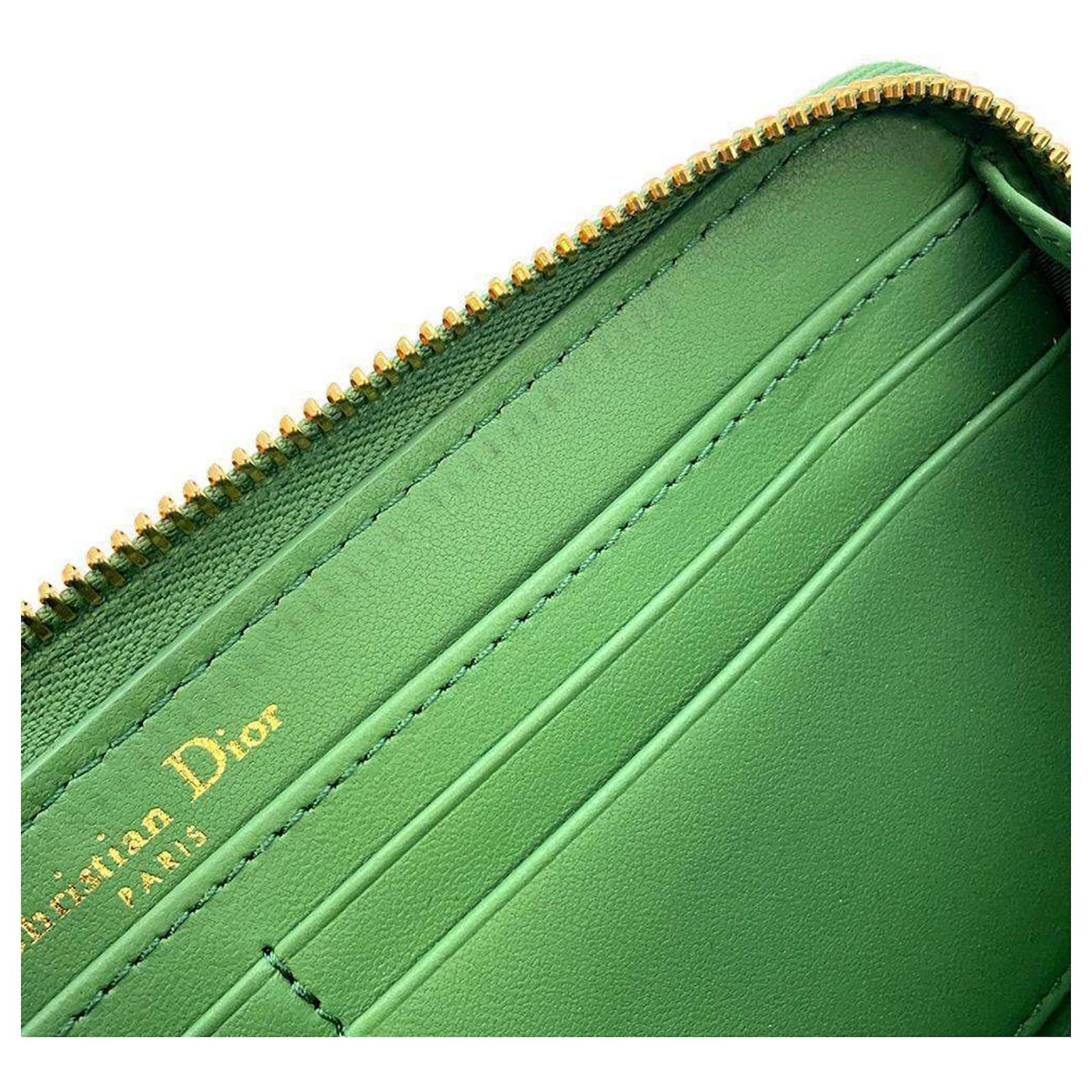 Christian Dior Long Wallet Caro Canage S5038UWHC Green