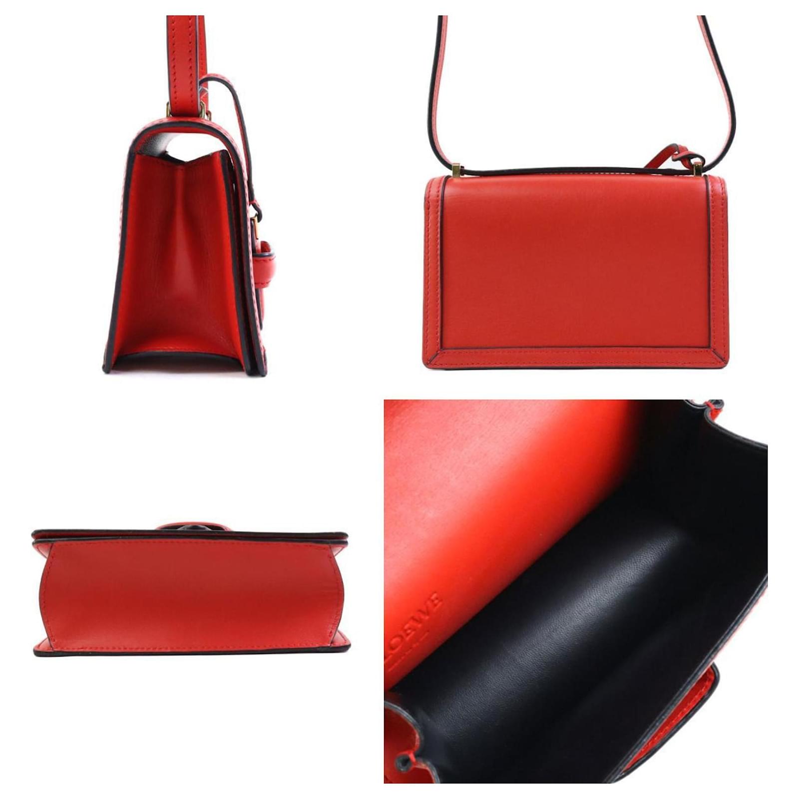 ショルダーバッグ・ポシェット LOEWE Women Bags A411FCRX02LE Red Loewe Orange Red Leather Shoulder Bag ref.1449111 - Joli Closet