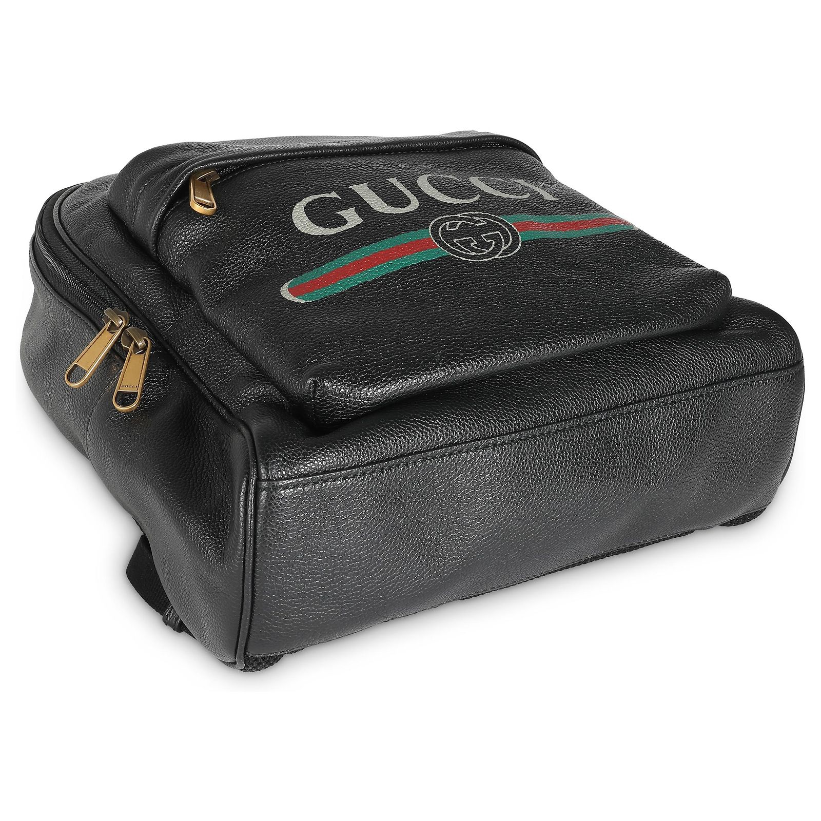 Gucci Black Calfskin Vintage Logo Day Backpack Leather ref 