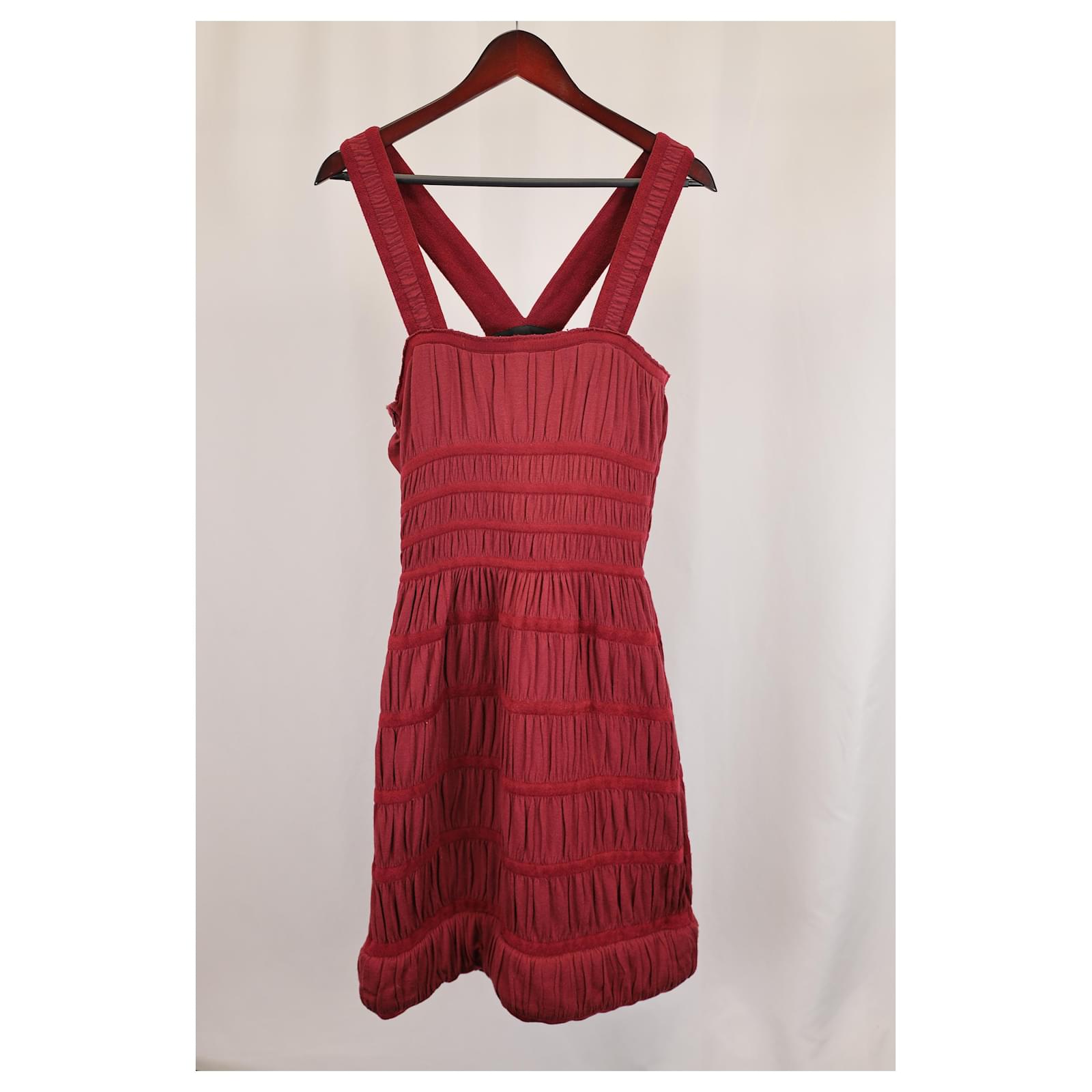 Alaa Azzedine Chenille Knit Dress in Burgundy Silk Red Dark red  ref.1449970 - Joli Closet