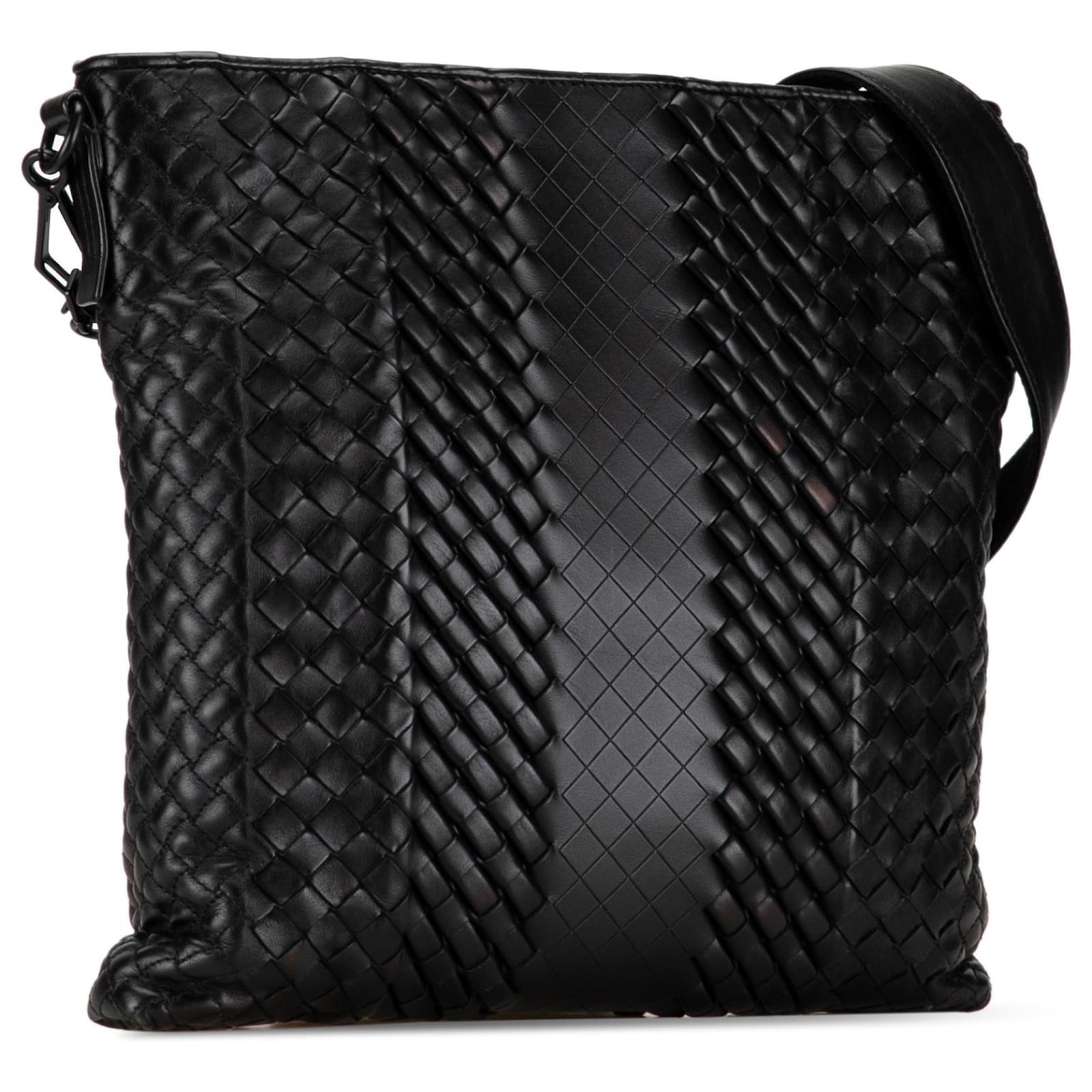 Bottega Veneta Black Intrecciato Crossbody Bag Leather Pony