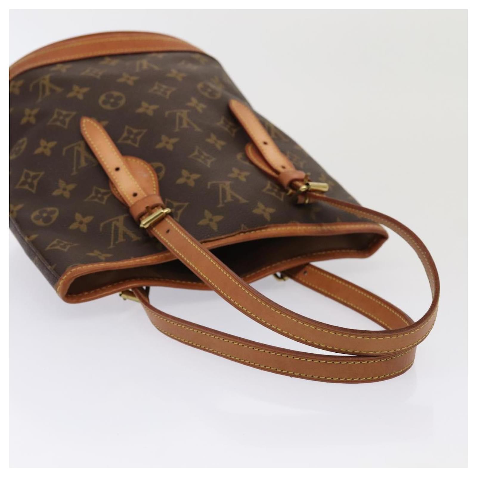 LOUIS VUITTON Monogram Bucket PM Shoulder Bag M42238 LV Auth 80411 