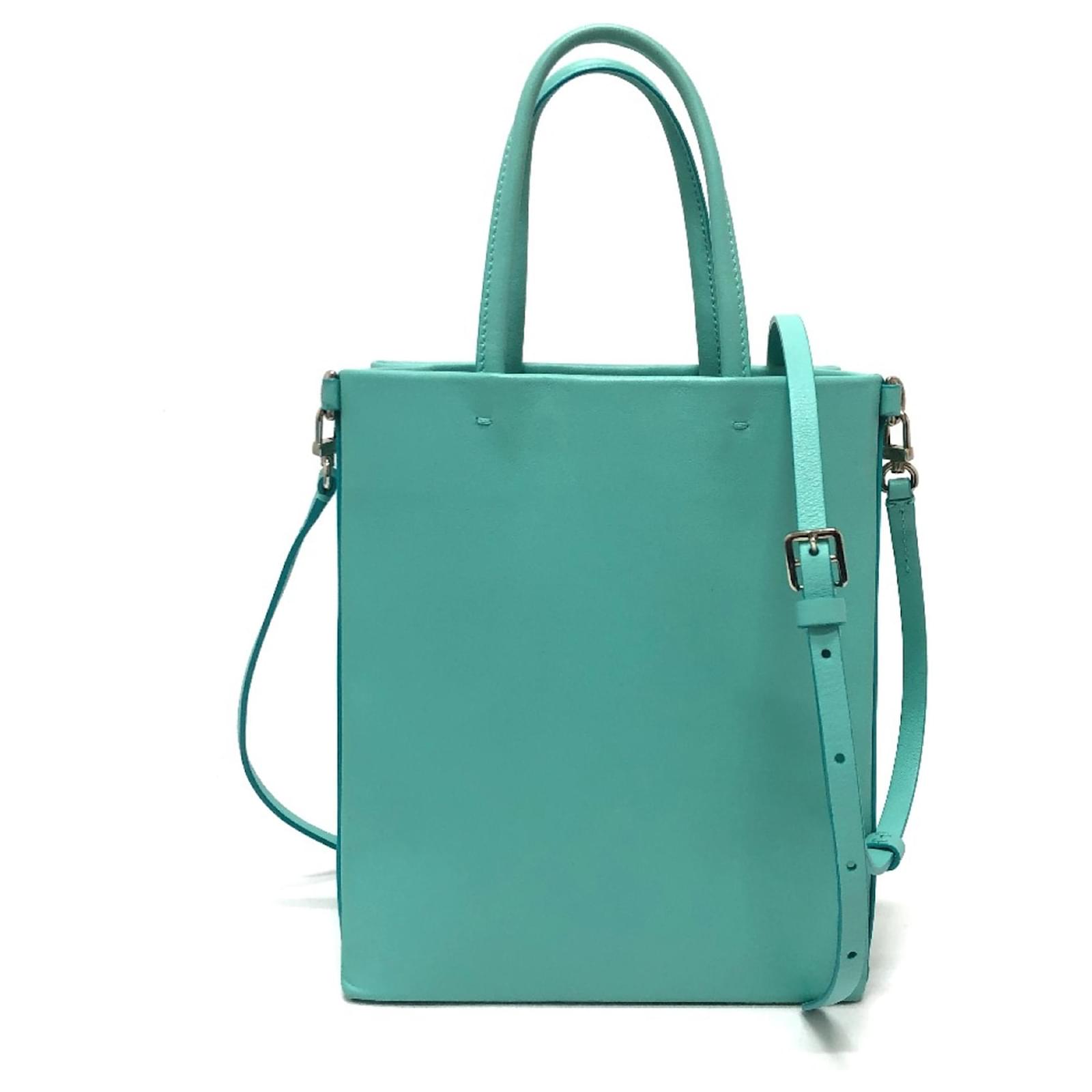 Tiffany & Co. Cat Street 2WAY Shoulder Bag Blue Leather ref