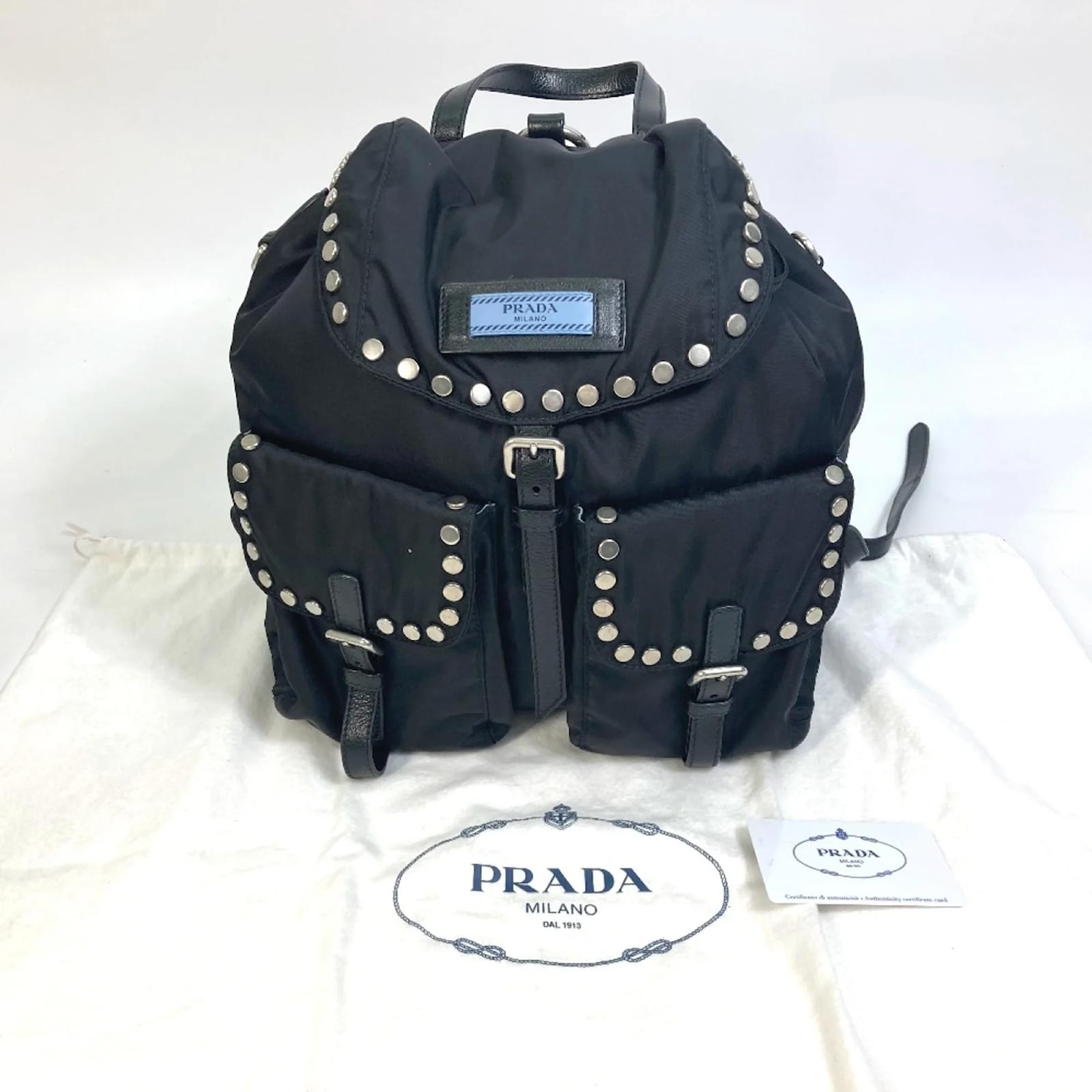 Prada 1BZ811 Logo Backpack Black Cloth ref.1454254 Joli Closet