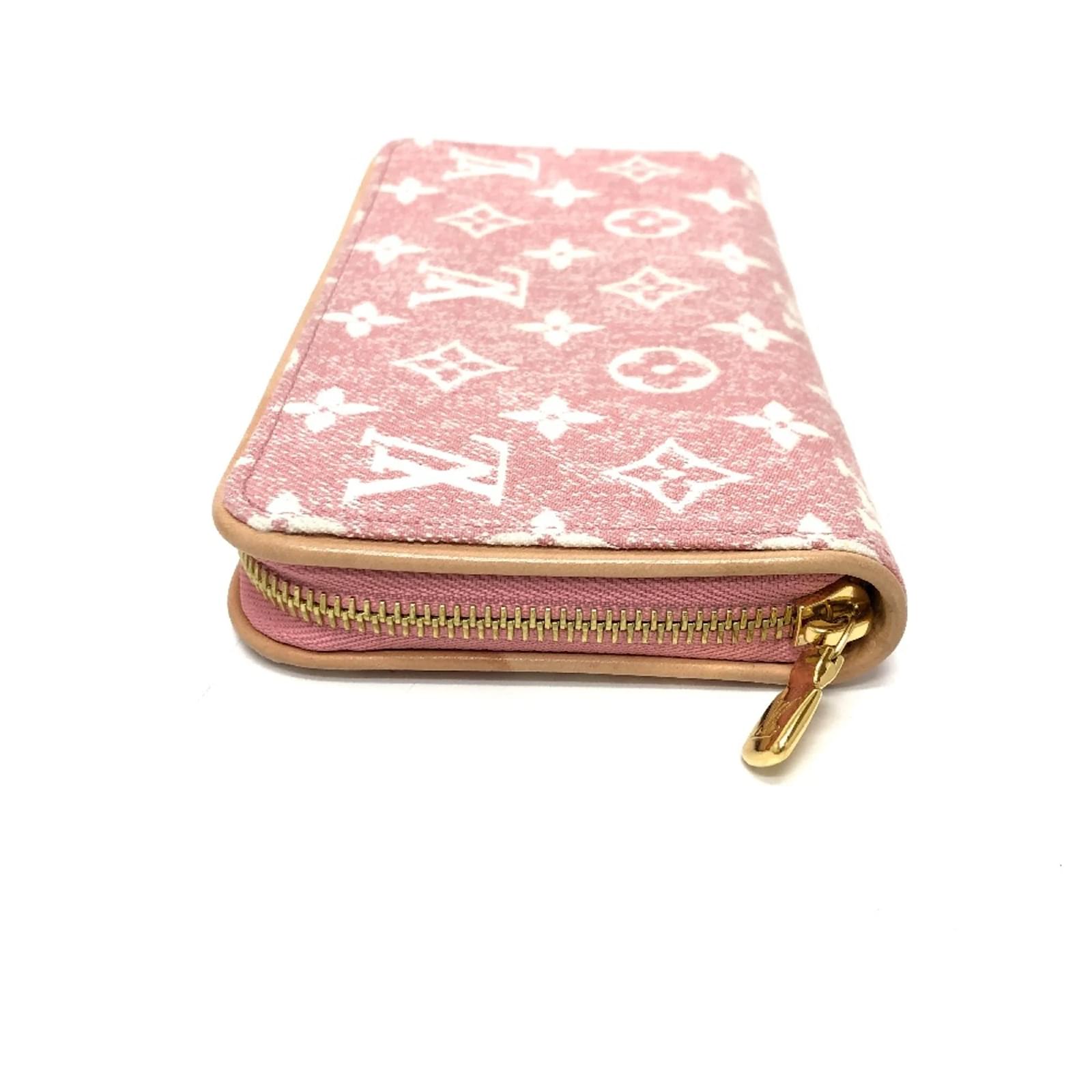 Louis Vuitton Monogram Denim Zip Around Long Wallet Pink ref