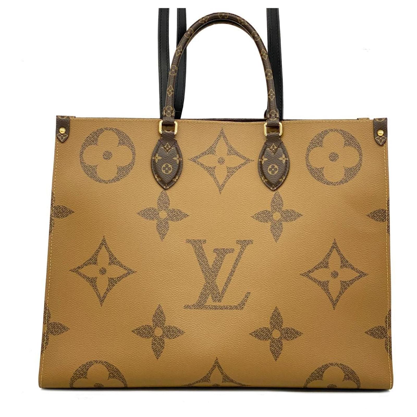 Louis Vuitton トートバッグ ブラウン ゴールド LOUIS VUITTON OnTheGo GM Monogram Giant Hand Bag Brown M45320 Fast
