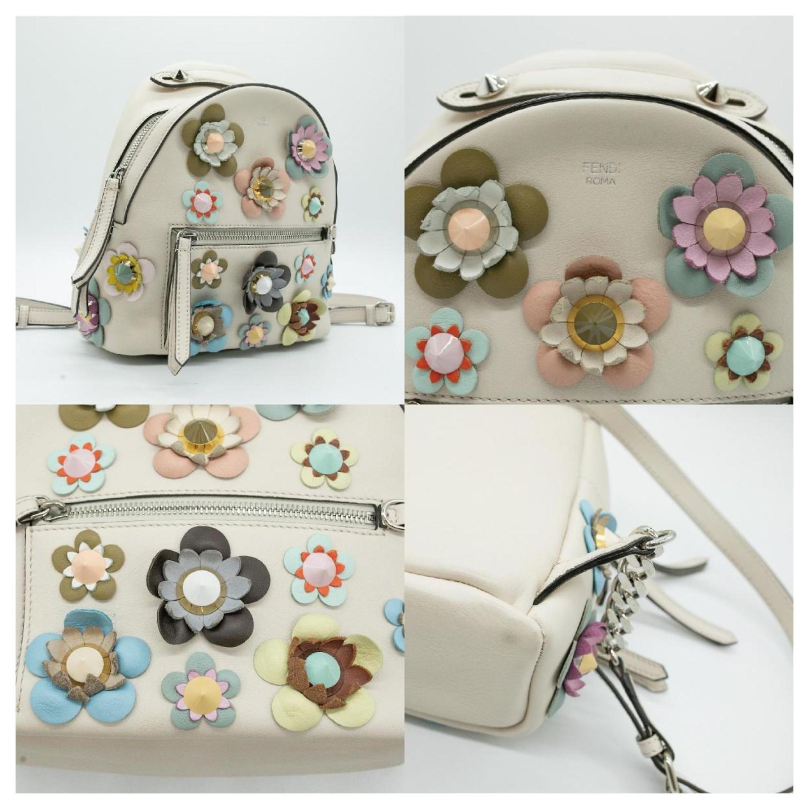 Fendi Multicolor Floral Mini Backpack Fendi Vitello Dolce Crystal Flowerland Croc Tail Mini  main image 2