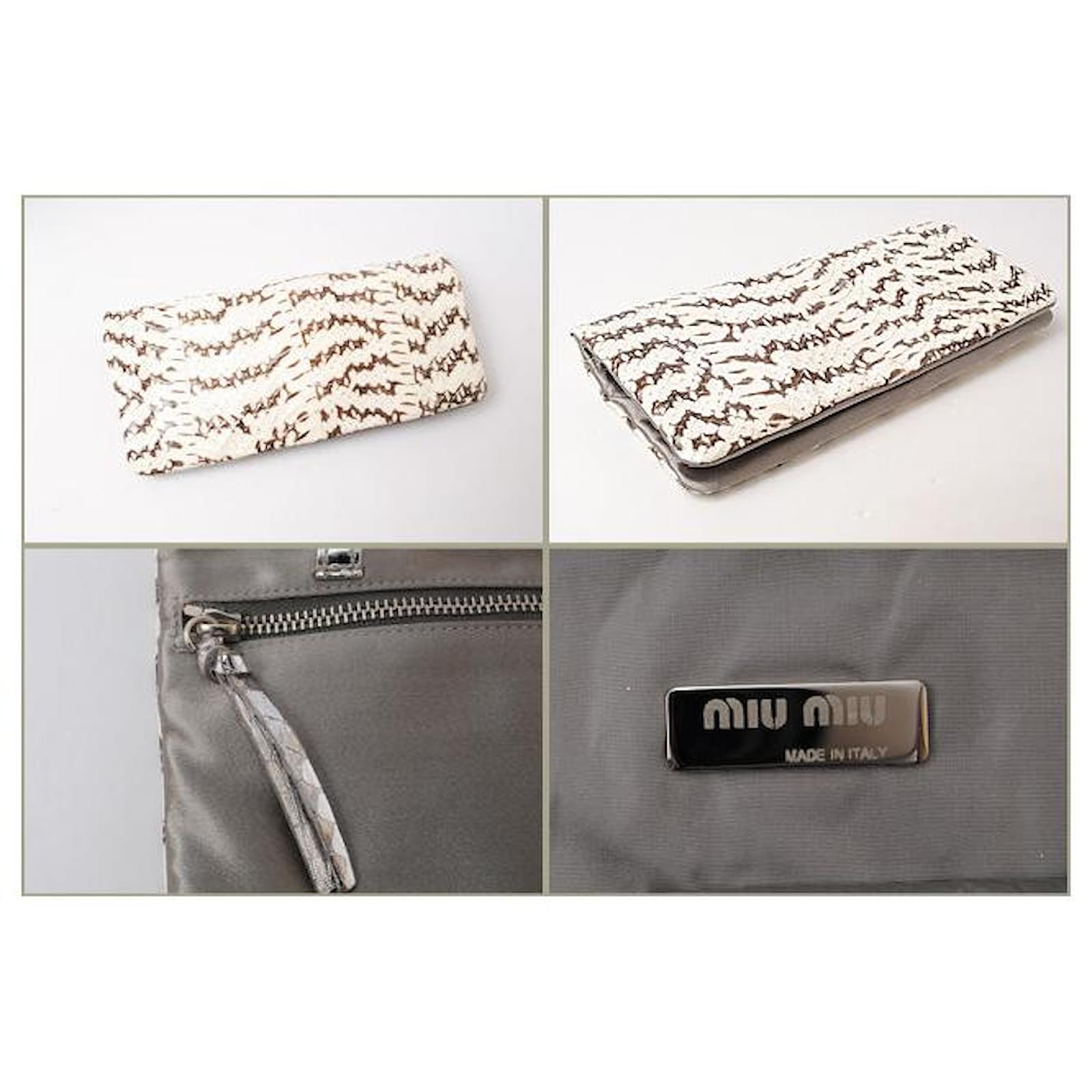 Miu Miu Python Leather 2way Shoulder/Clutch Bag Brown ref