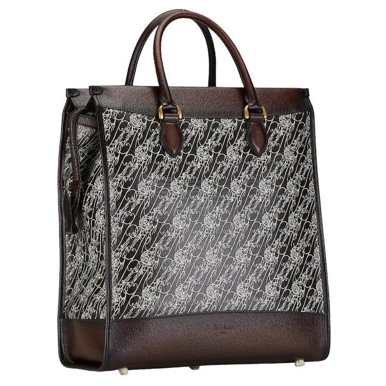 Autre Marque Berluti Leather Cartable Toile Marbeuf Backpack