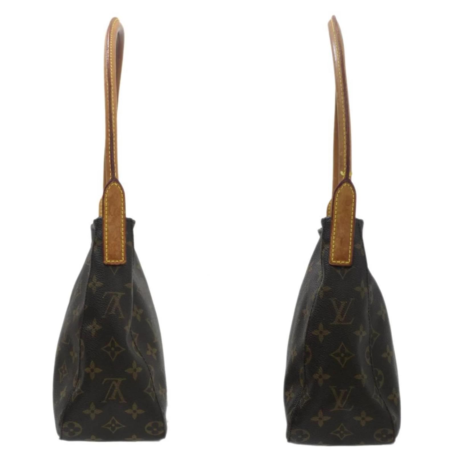 Louis Vuitton Looping MM Schultertasche Braun Lackleder ref 