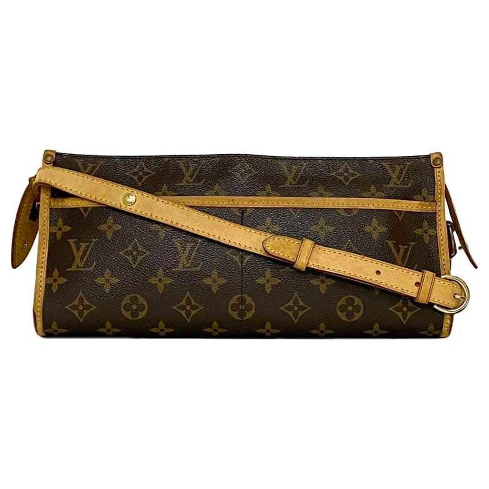 Louis Vuitton Monogram Shoulder Bag Brown Beige Patent leather ref 
