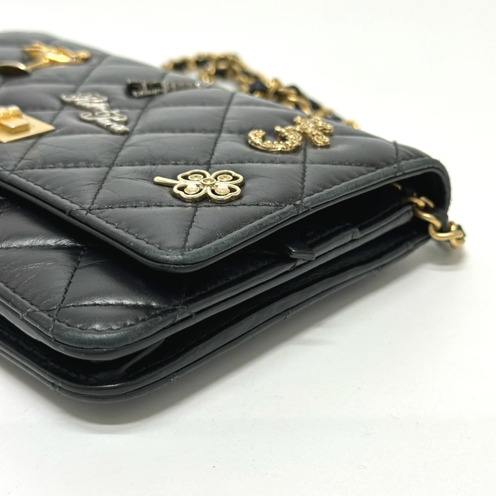 Chanel A80441 2.55 Embroidered Studs Chain Wallet Shoulder