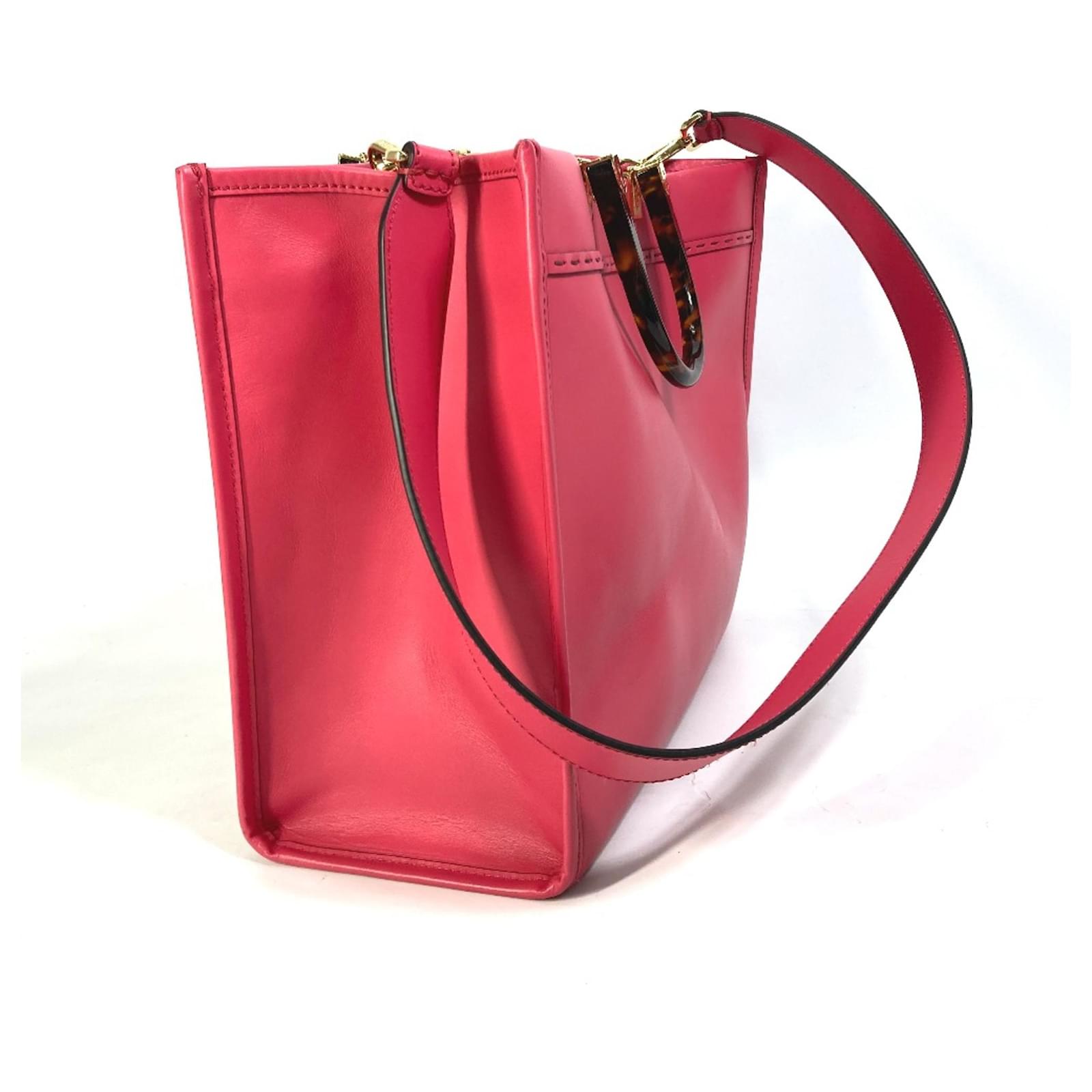 バッグ FENDI/suede leather tote bag pink FENDI Mini 3Jours Pink Leather Tote Crossbody Shoulder Bag