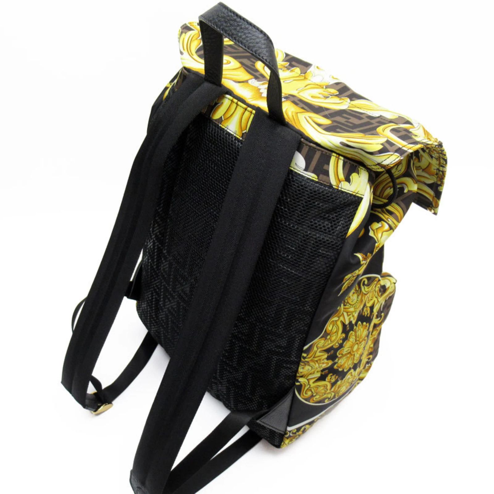 Fendi x Versace Fendace Nylon Backpack Brown Black Golden  display picture 2