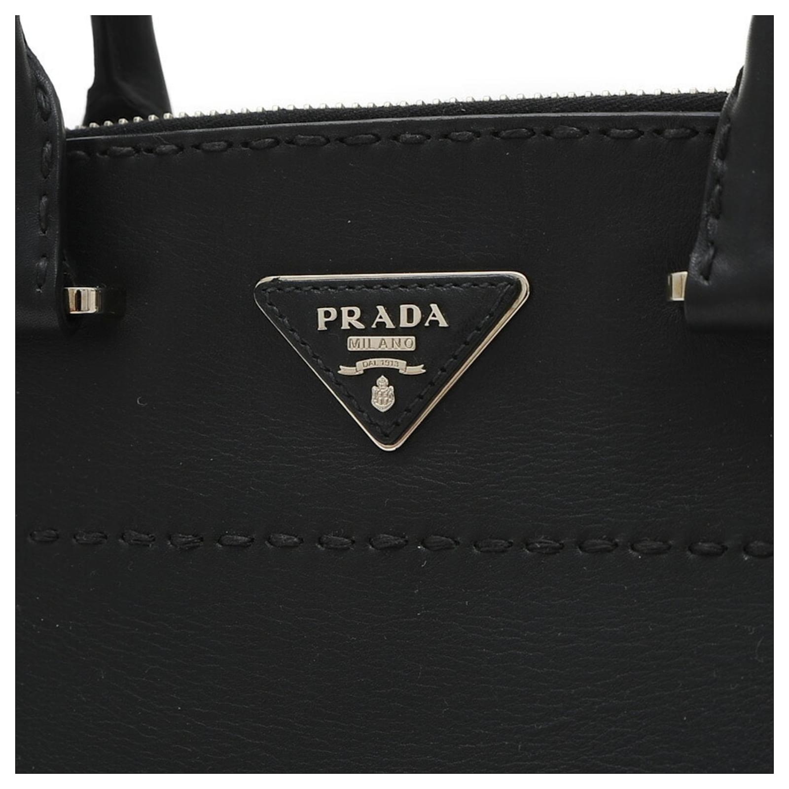 PRADA バッグ Prada Black Saffiano Leather Lux Leather Jeweled Medium