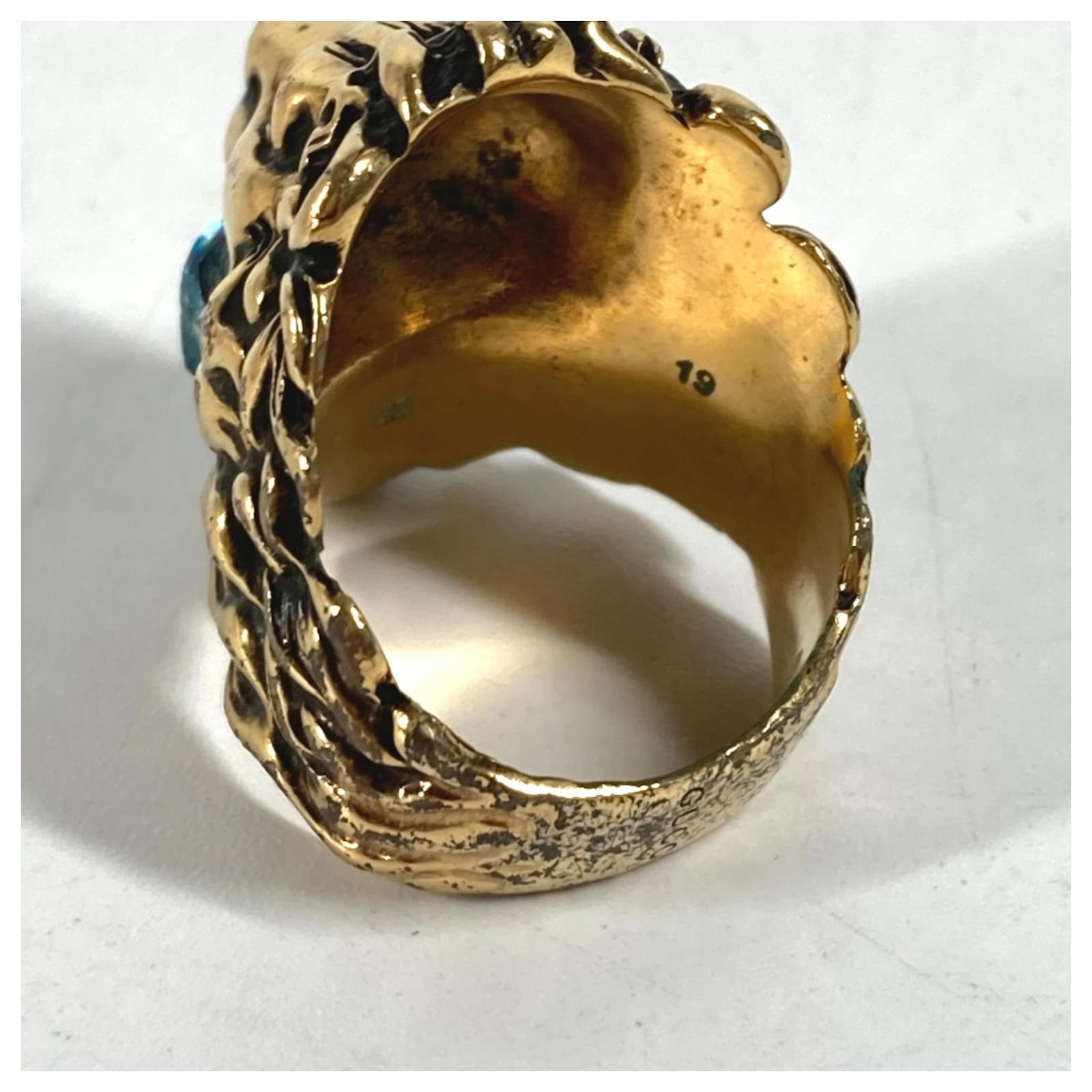 Gucci 402763 Lion Animal Accessories Ring Golden ref.1463124