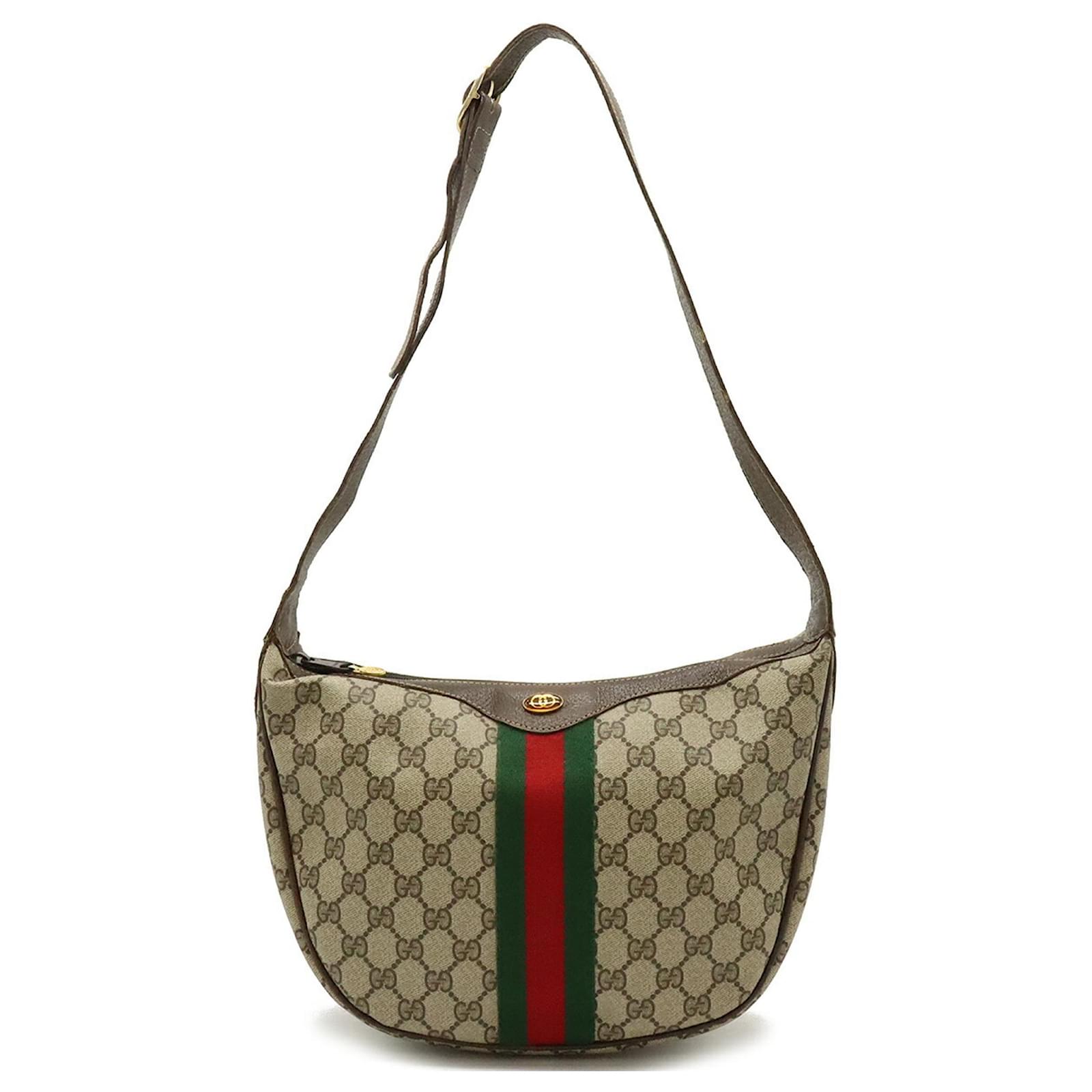 Gucci Old GG Plus Sherry Line Shoulder Bag Brown Red Beige Green Leather  Plastic ref.1463973 - Joli Closet