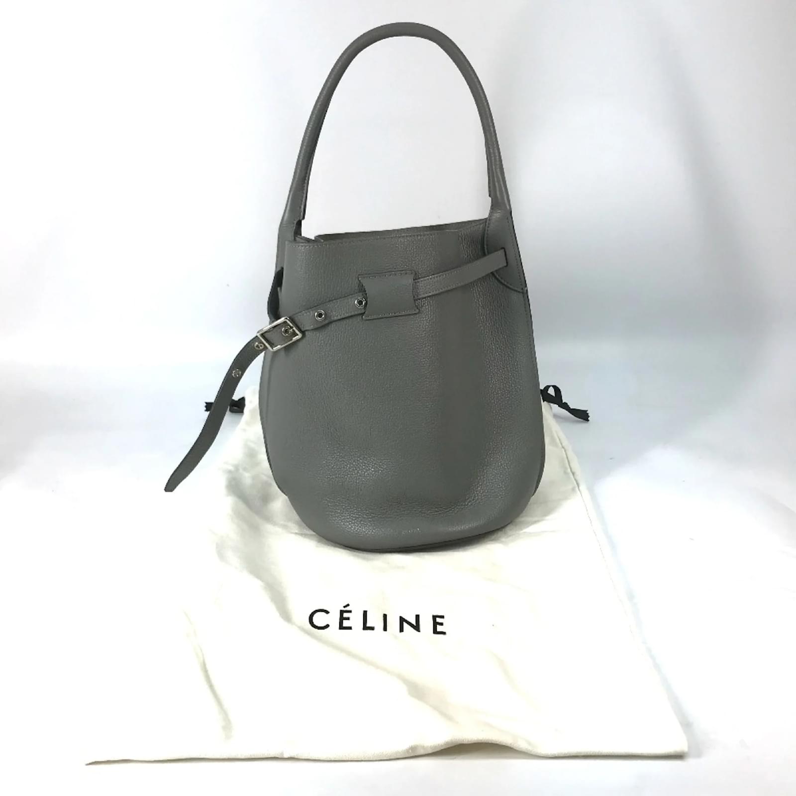 Céline Celine Gray Leather Handbag with Pouch Brown ref.JC1464973