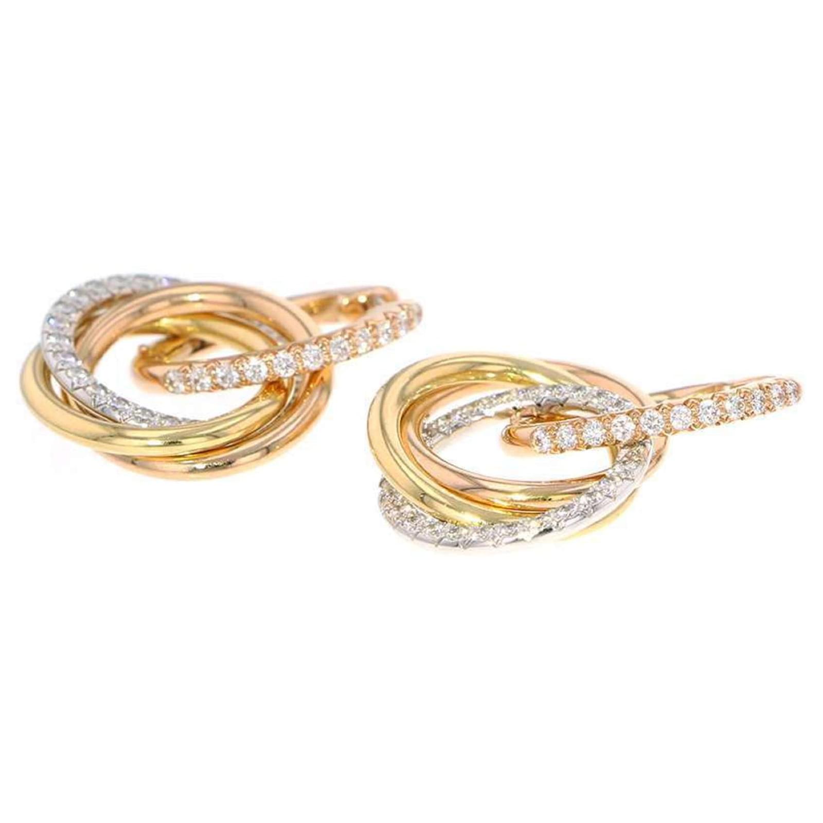 Cartier Trinity Earrings White gold Yellow gold Pink gold