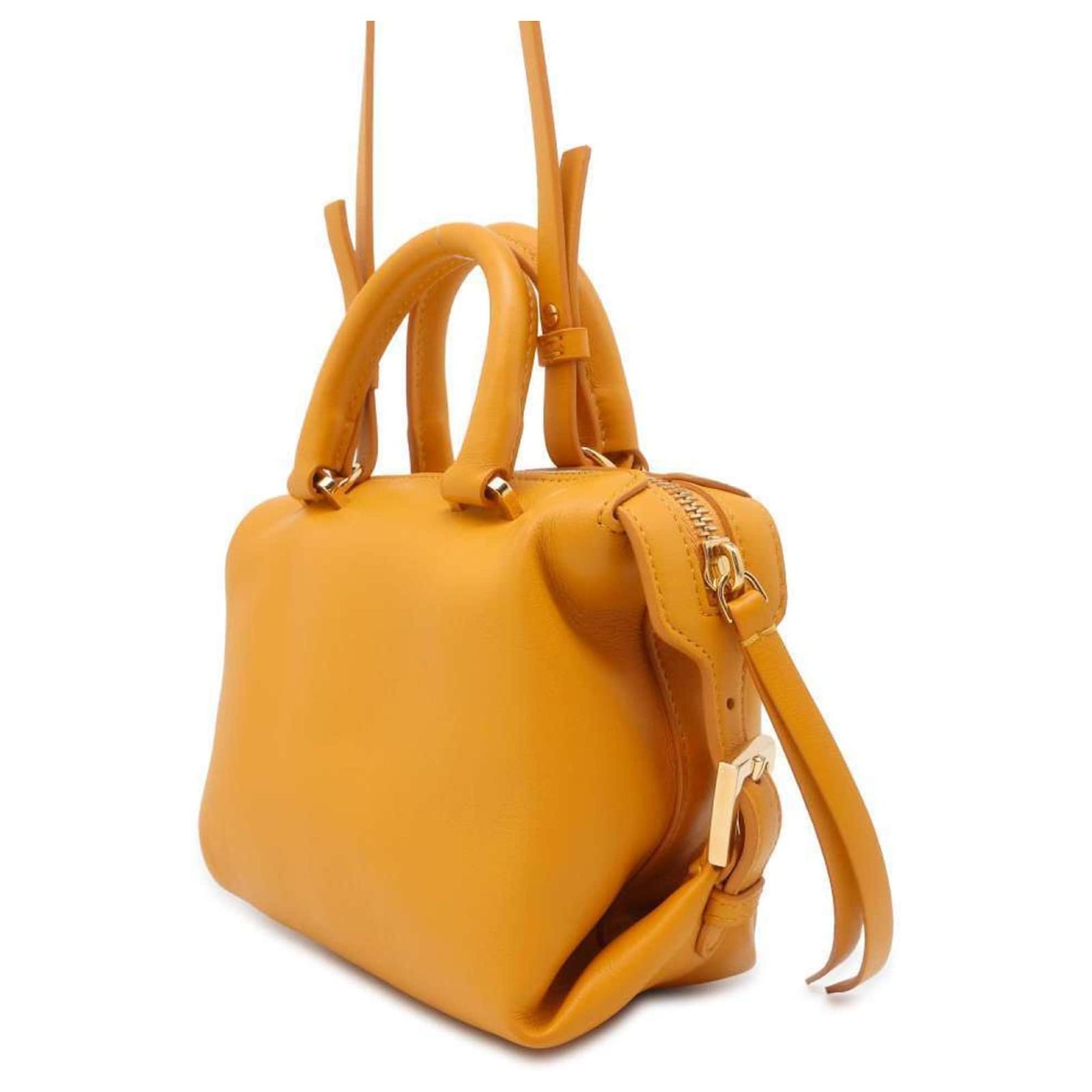 OUTLET【FENDI】YELLOW☆Cube FFロゴ ショルダーバッグ Fendi Handbag FF CUBE 8BS089 Yellow Leather ref.1465878