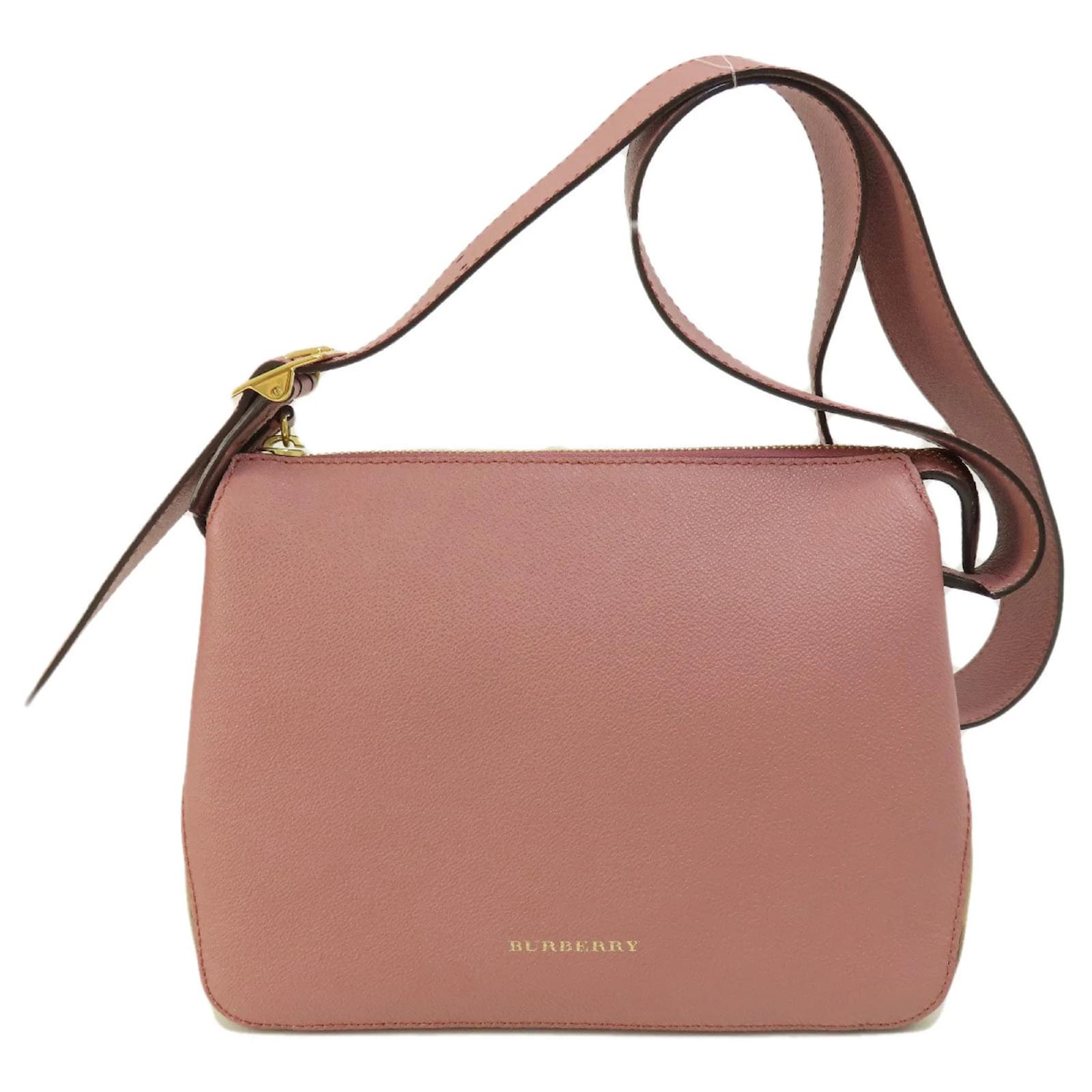 Bolsa de ombro de couro rosa empoeirado Burberry ref.1466105 Joli Closet