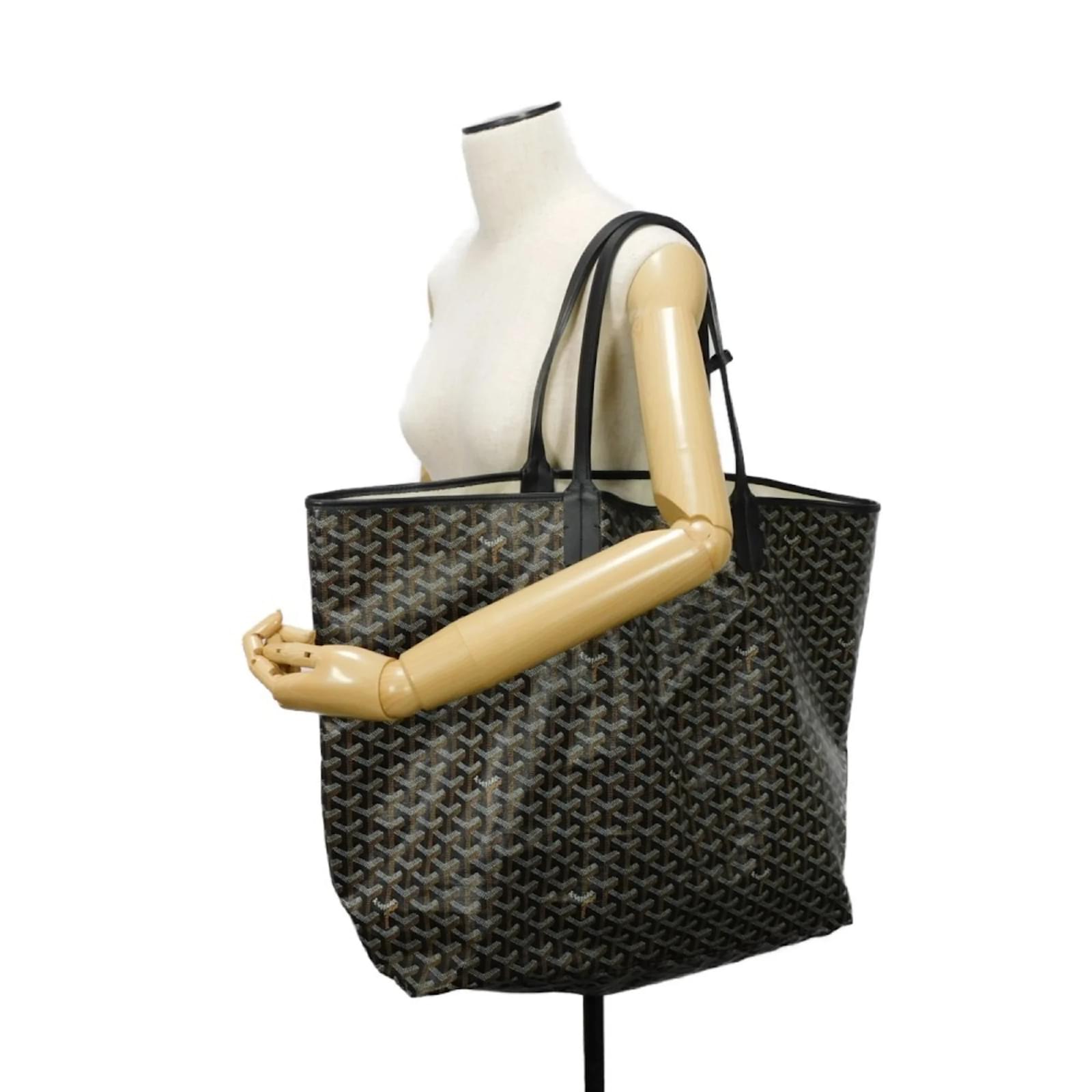 Goyard Saint Louis XXL Tote Bag Black Leather Cloth