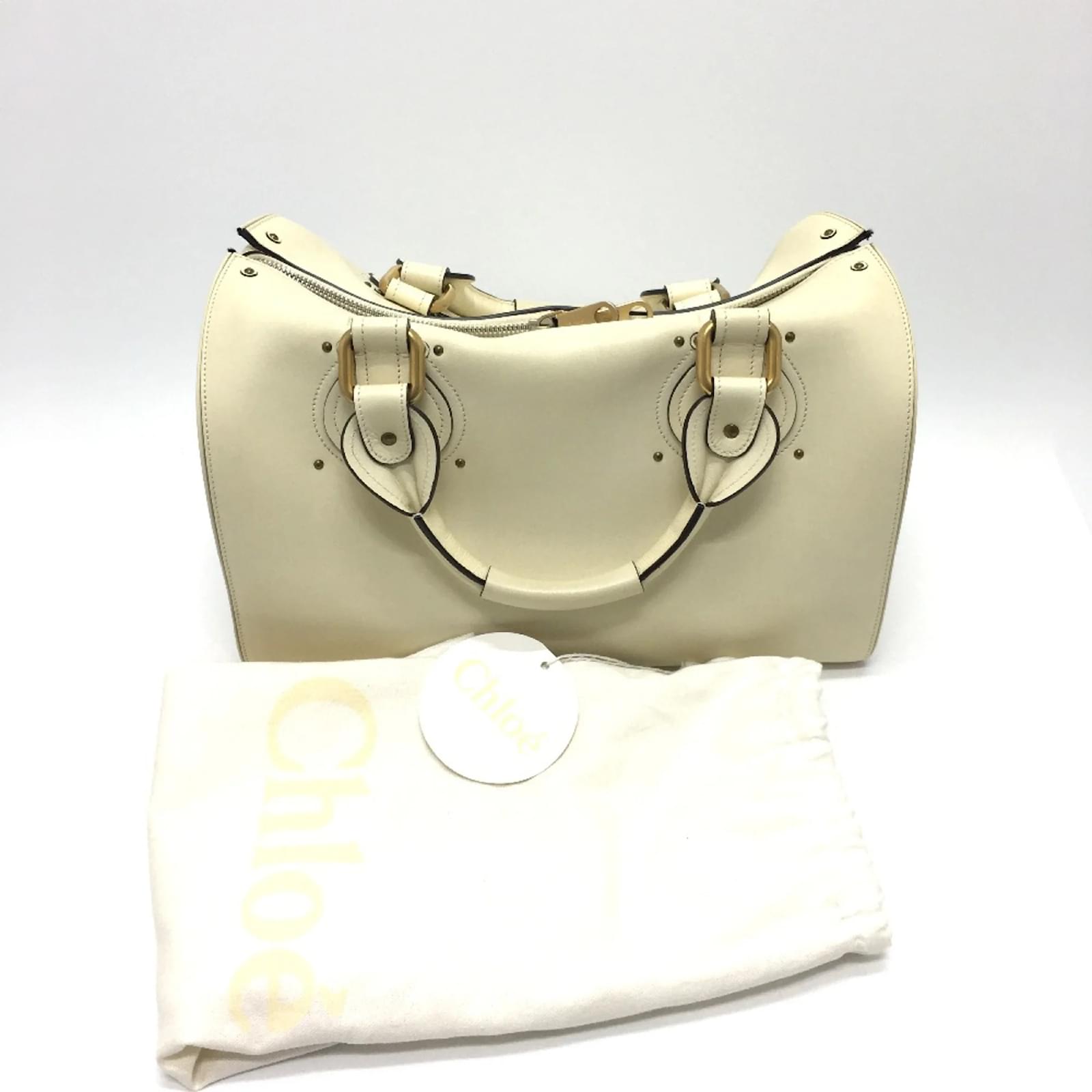 Chloé Boston Bag in Off White Leather ref.JC1467051 (Sold) - Joli