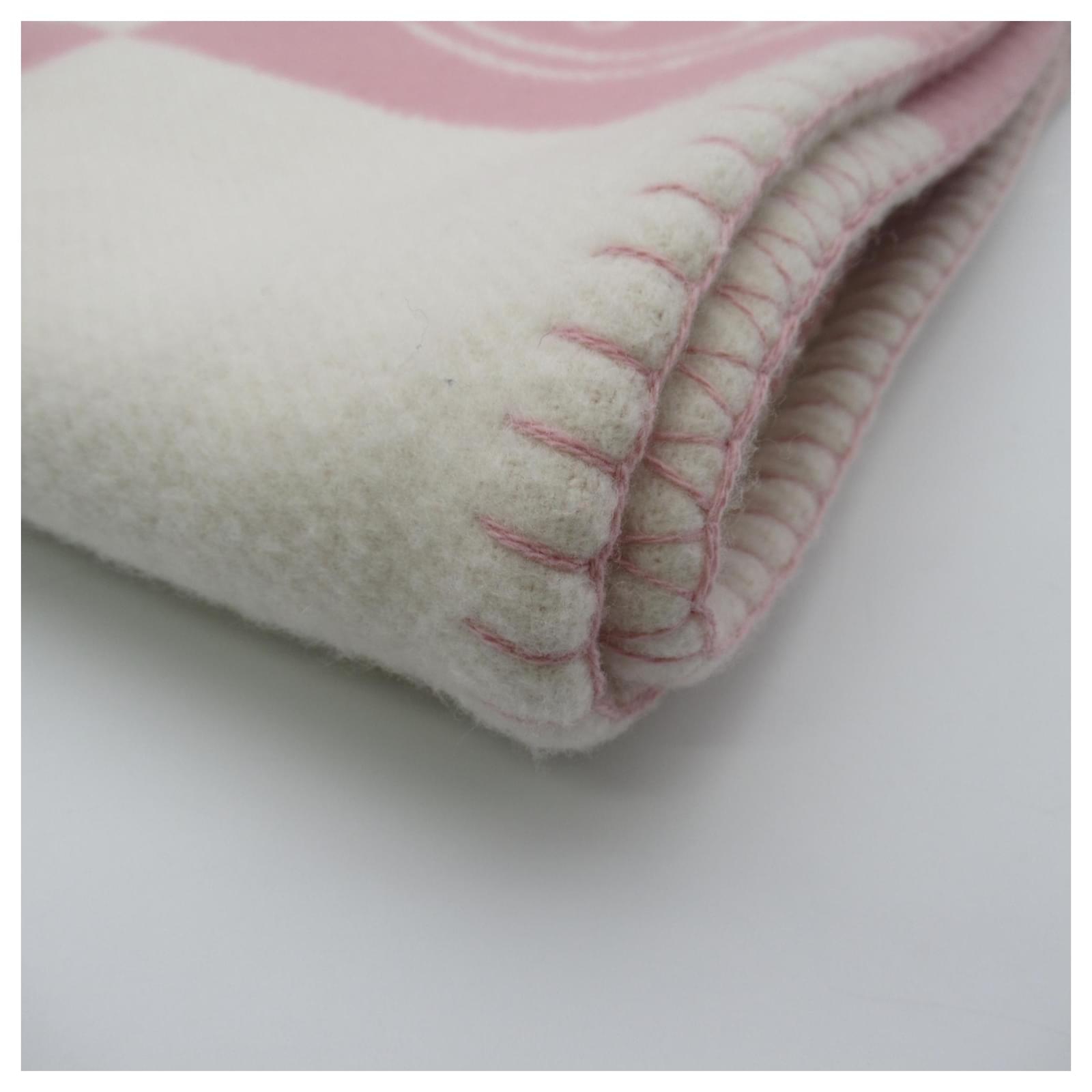Hermès Hermes Pink Wool Baby Blanket Joli Closet