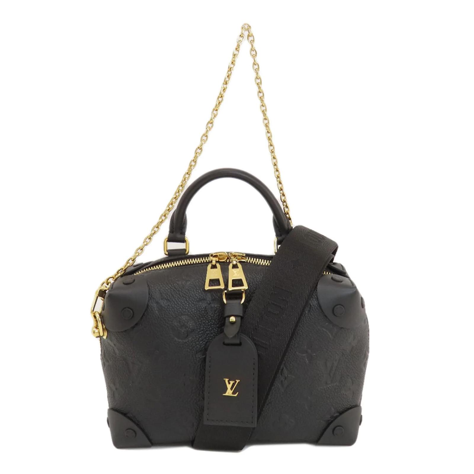 Petite Malle Souple Schultertasche Louis Vuitton Schwarz Leinwand  ref.1467285 - Joli Closet